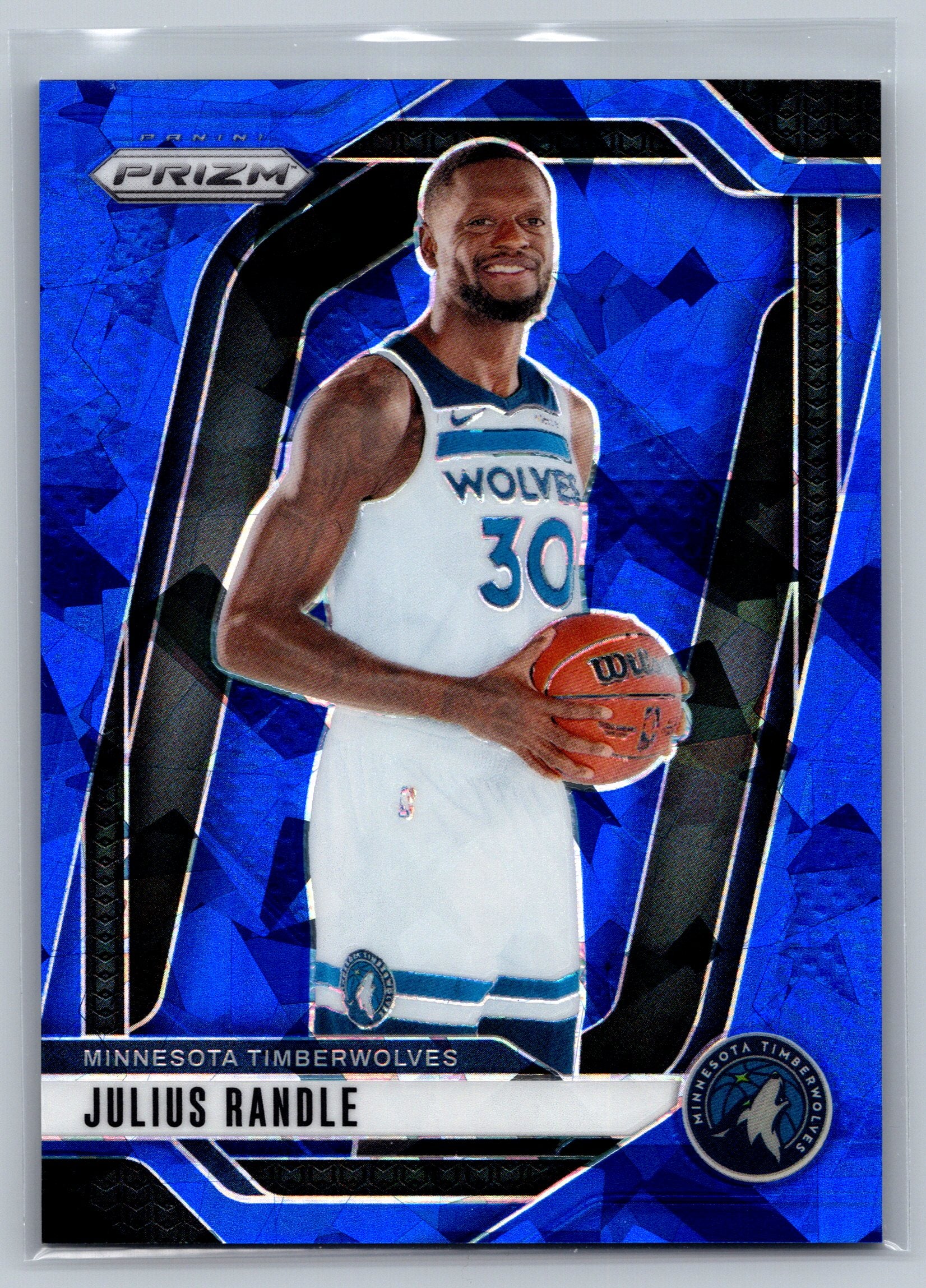 2024 Panini Prizm Julius Randle Blue Cracked Ice /125 #57