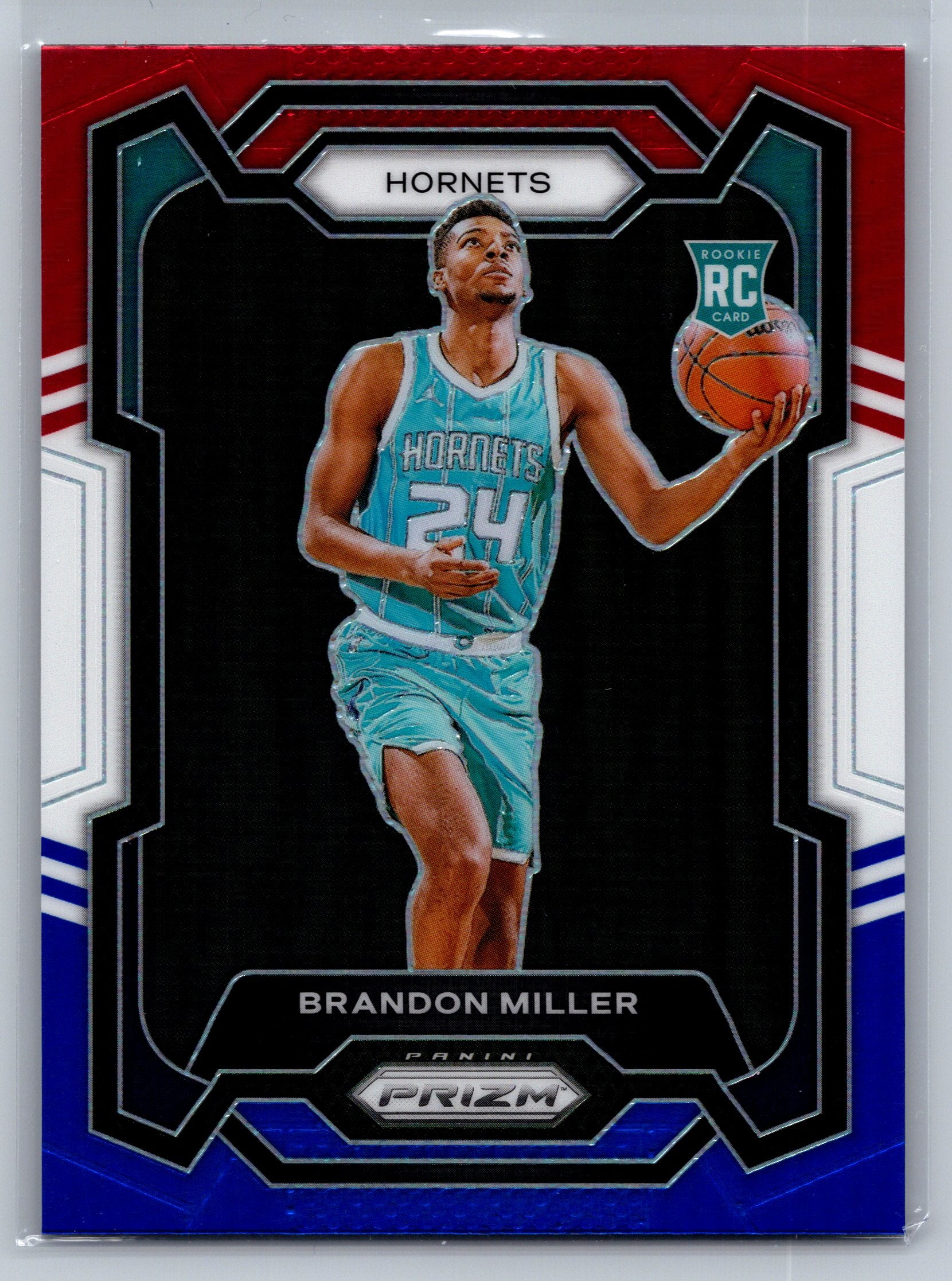 2023 Panini Prizm Brandon Miller Red White Blue Rookie Card #152