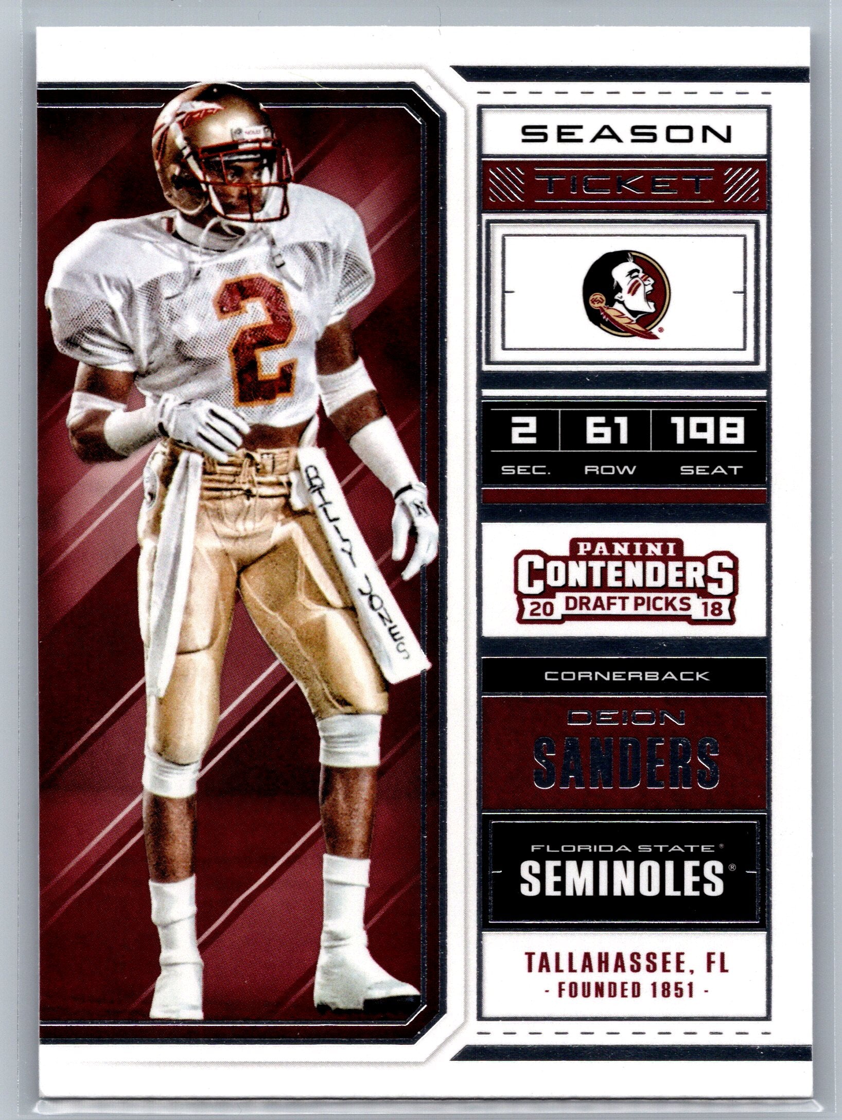 2018 Panini Contenders Deion Sanders Season Ticket #30
