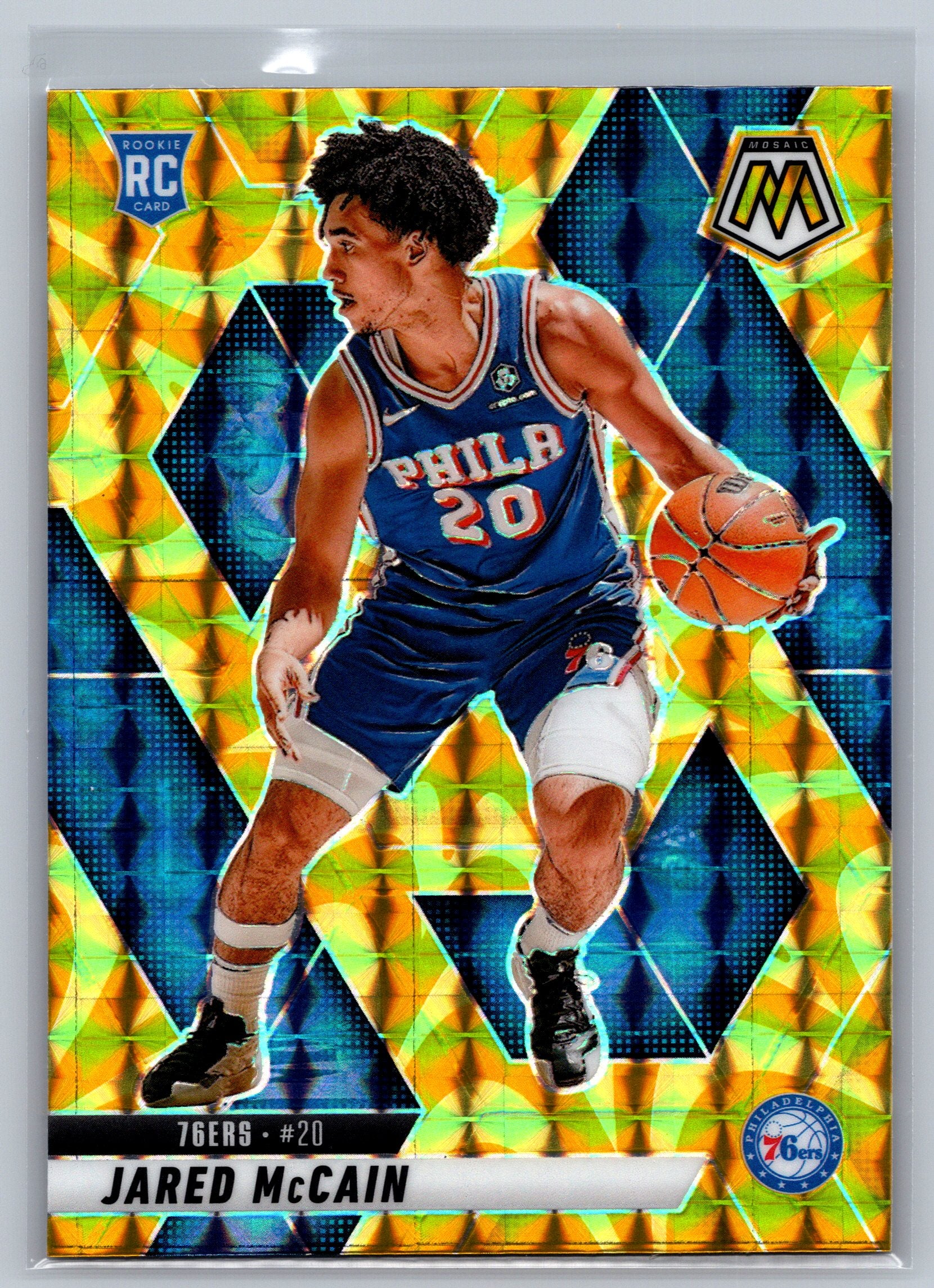 2024 Panini Mosaic Jared McCain Reactive Yellow Rookie Card #228