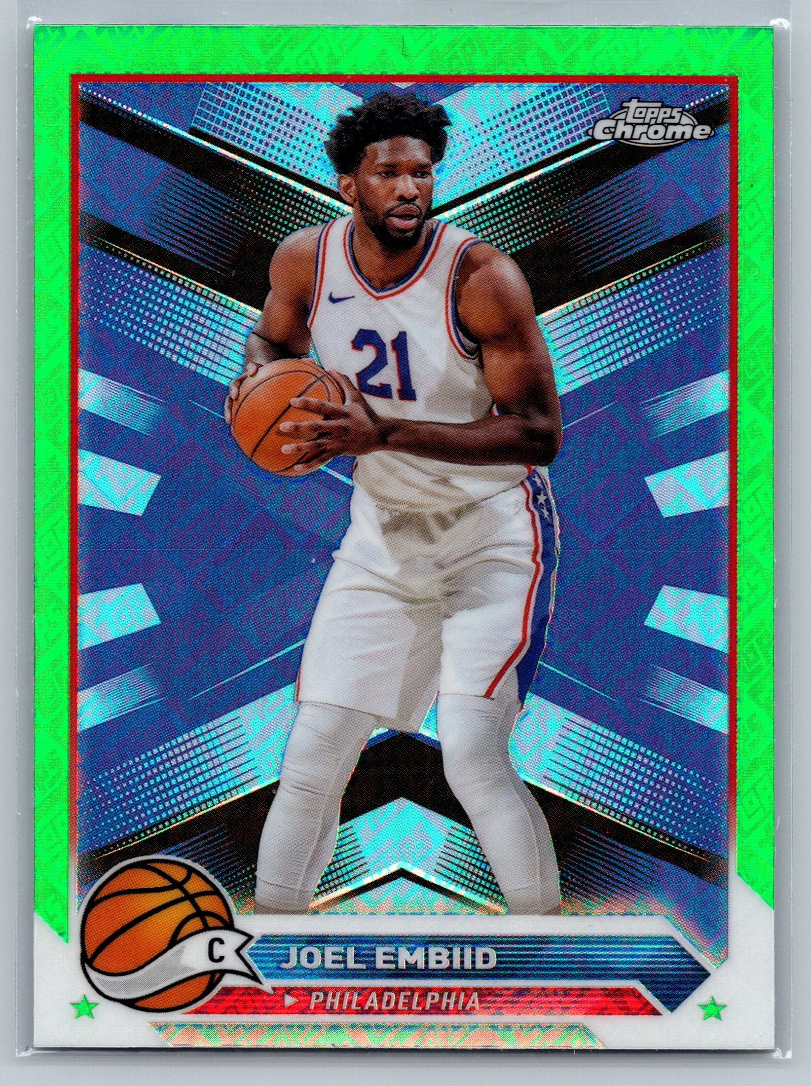 2024 Topps Chrome Joel Embiid Green #100