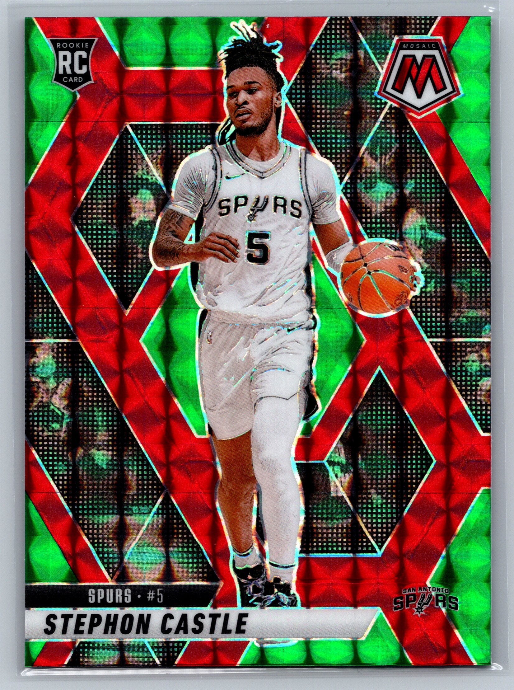 2024 Panini Mosaic Stephen Castle Red & Green Choice Rookie Card #236