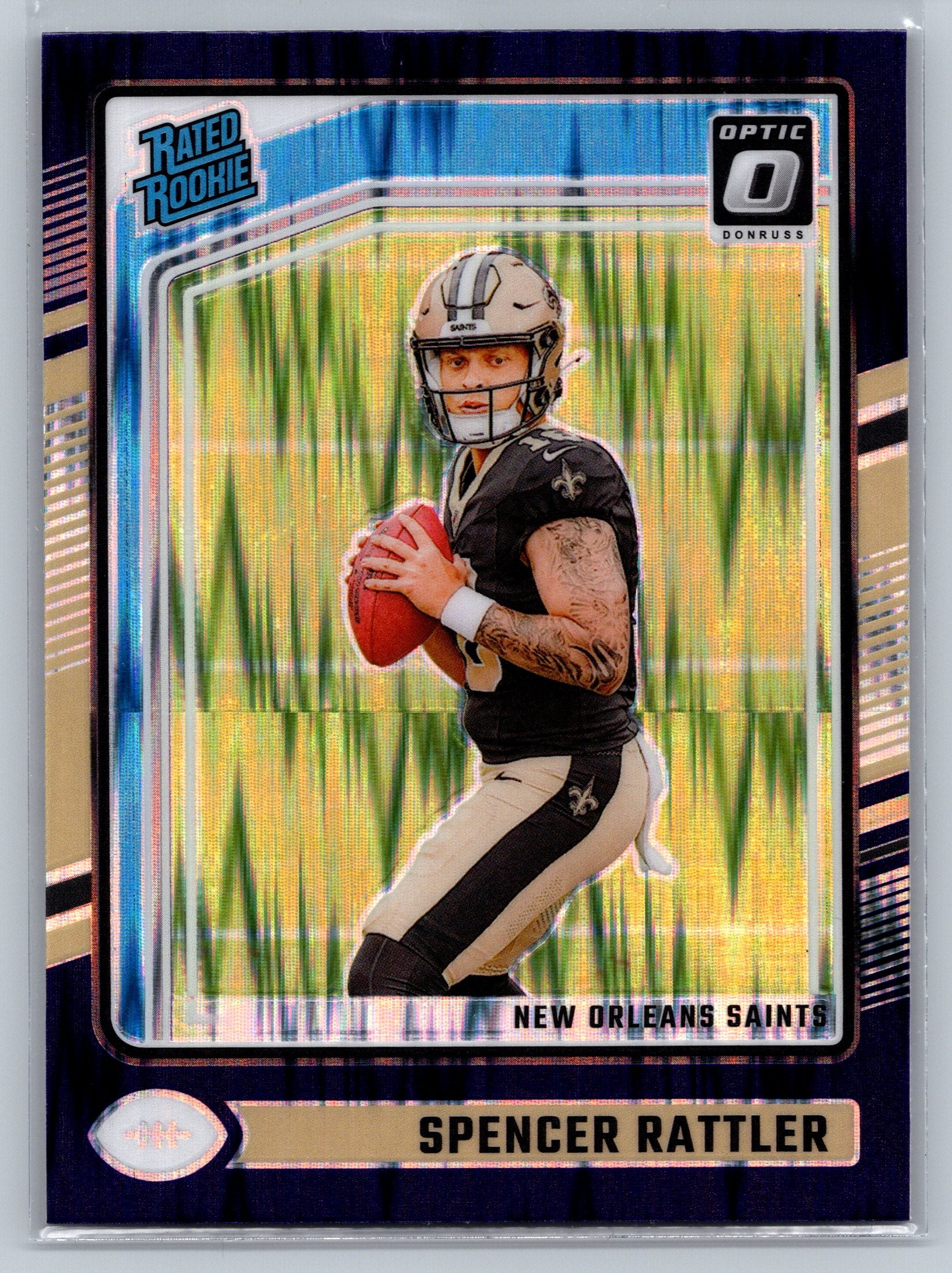 2024 Panini Optic Spencer Rattler Purple Shock Rookie Card #289