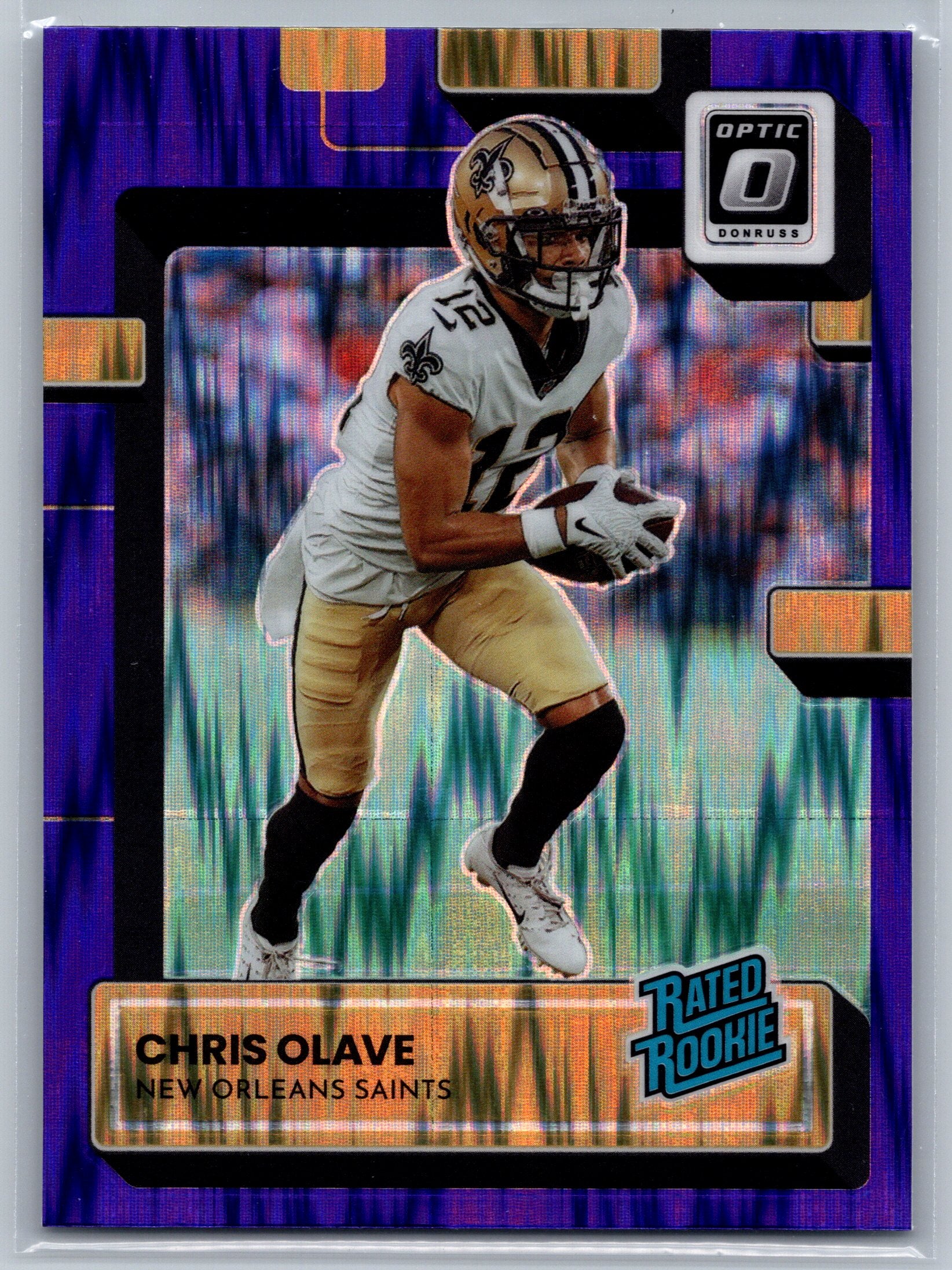 2022 Panini Optic Chris Olave Purple Shock Rated Rookie Card #209
