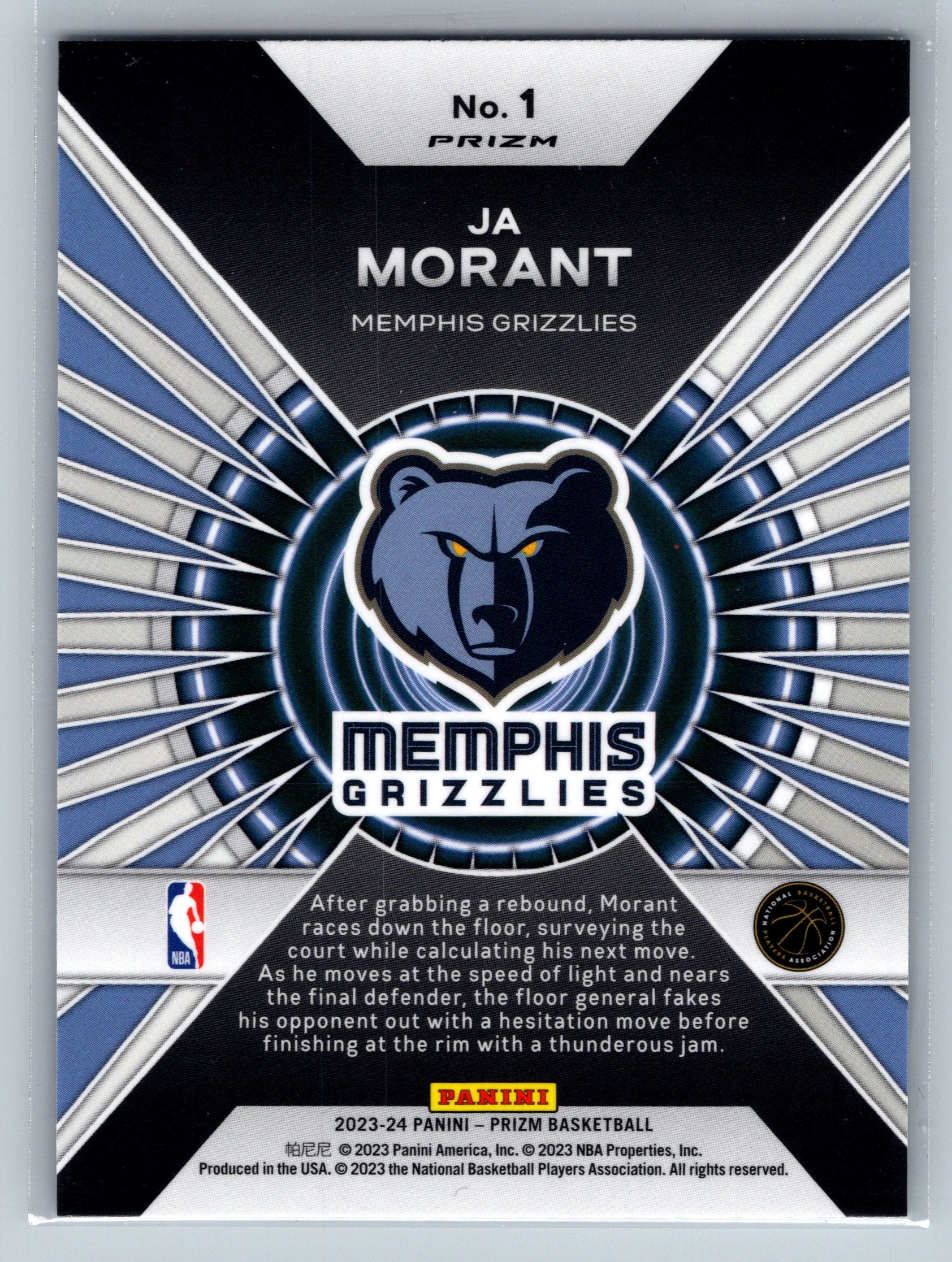 2023 Panini Prizm Ja Morant Silver Dominance #1