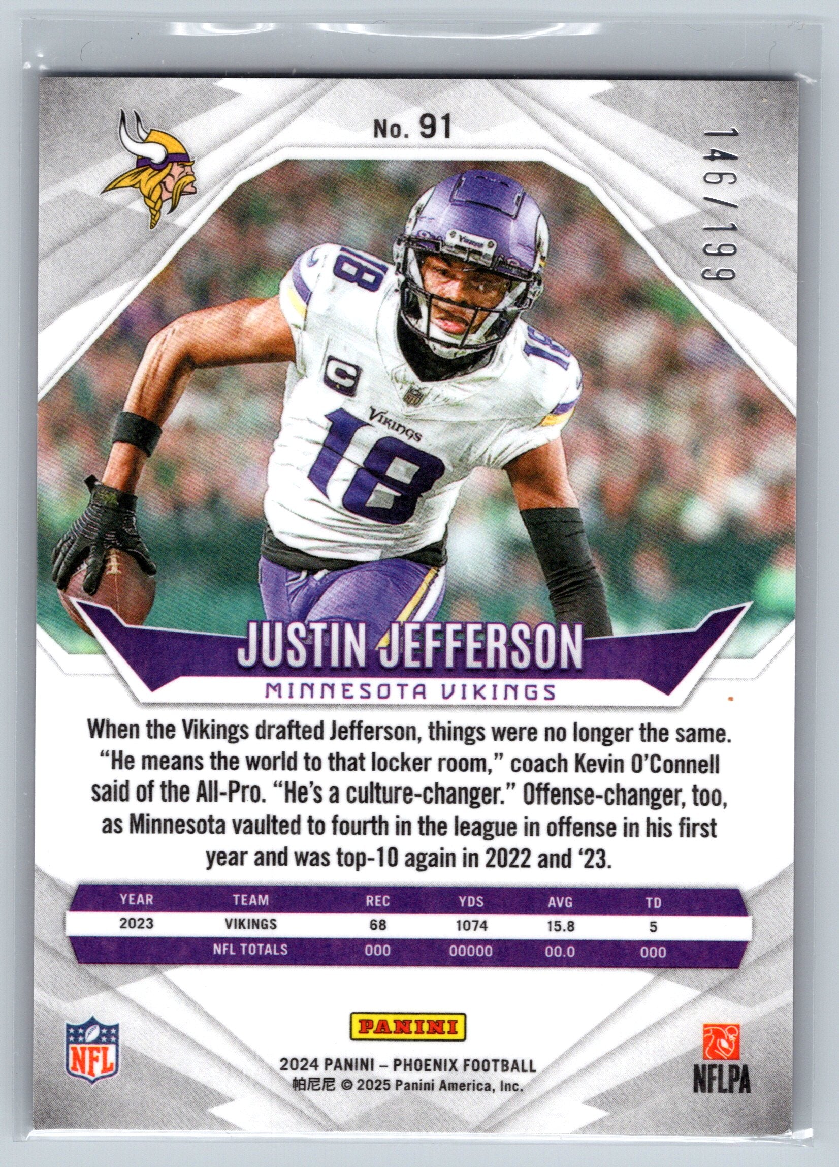 2024 Panini Phoenix Justin Jefferson Red Lazer /199 #91