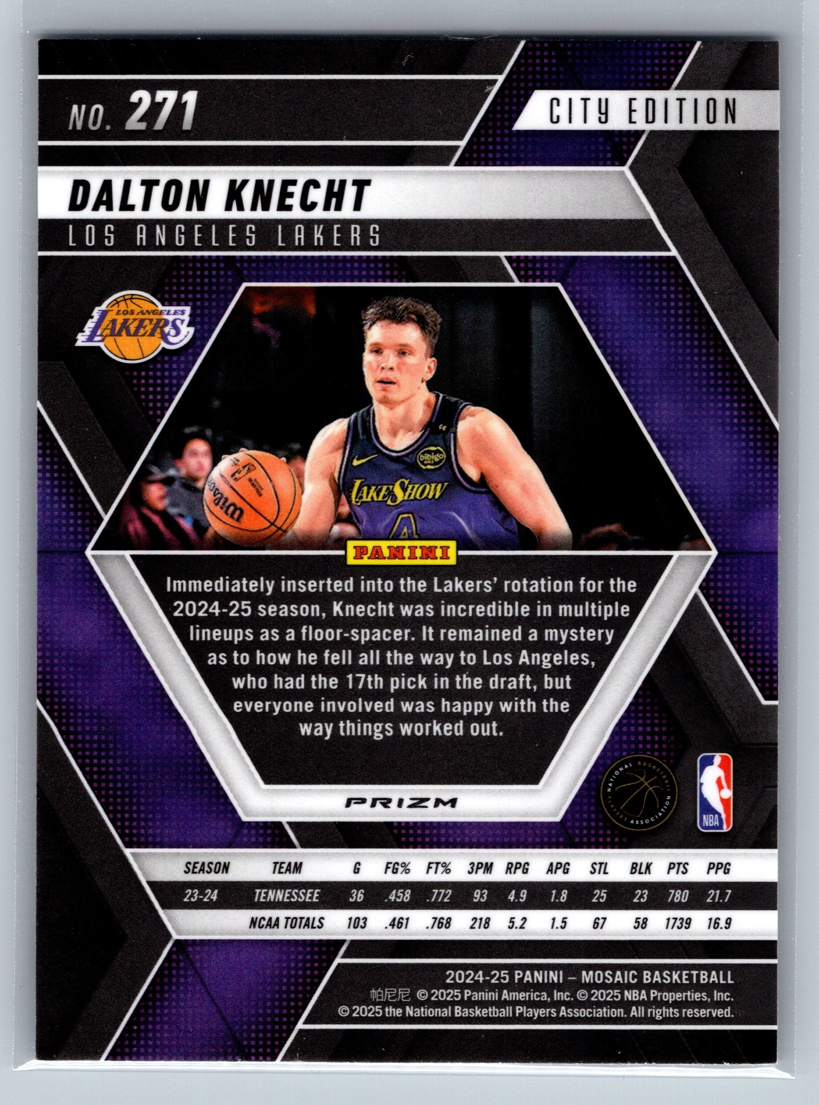 2024 Panini Mosaic Dalton Knecht Silver City Edition Rookie Card #271