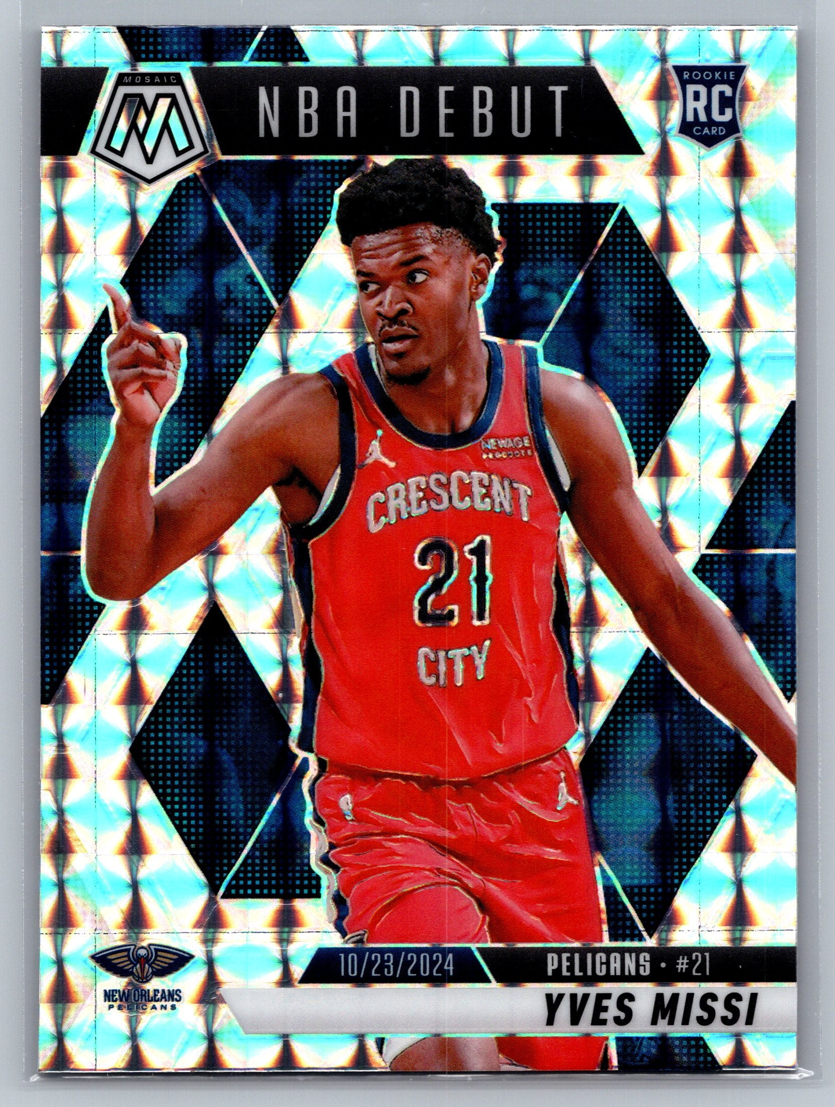 2024 Panini Mosaic Yves Missi Mosaic NBA Debut Rookie Card #