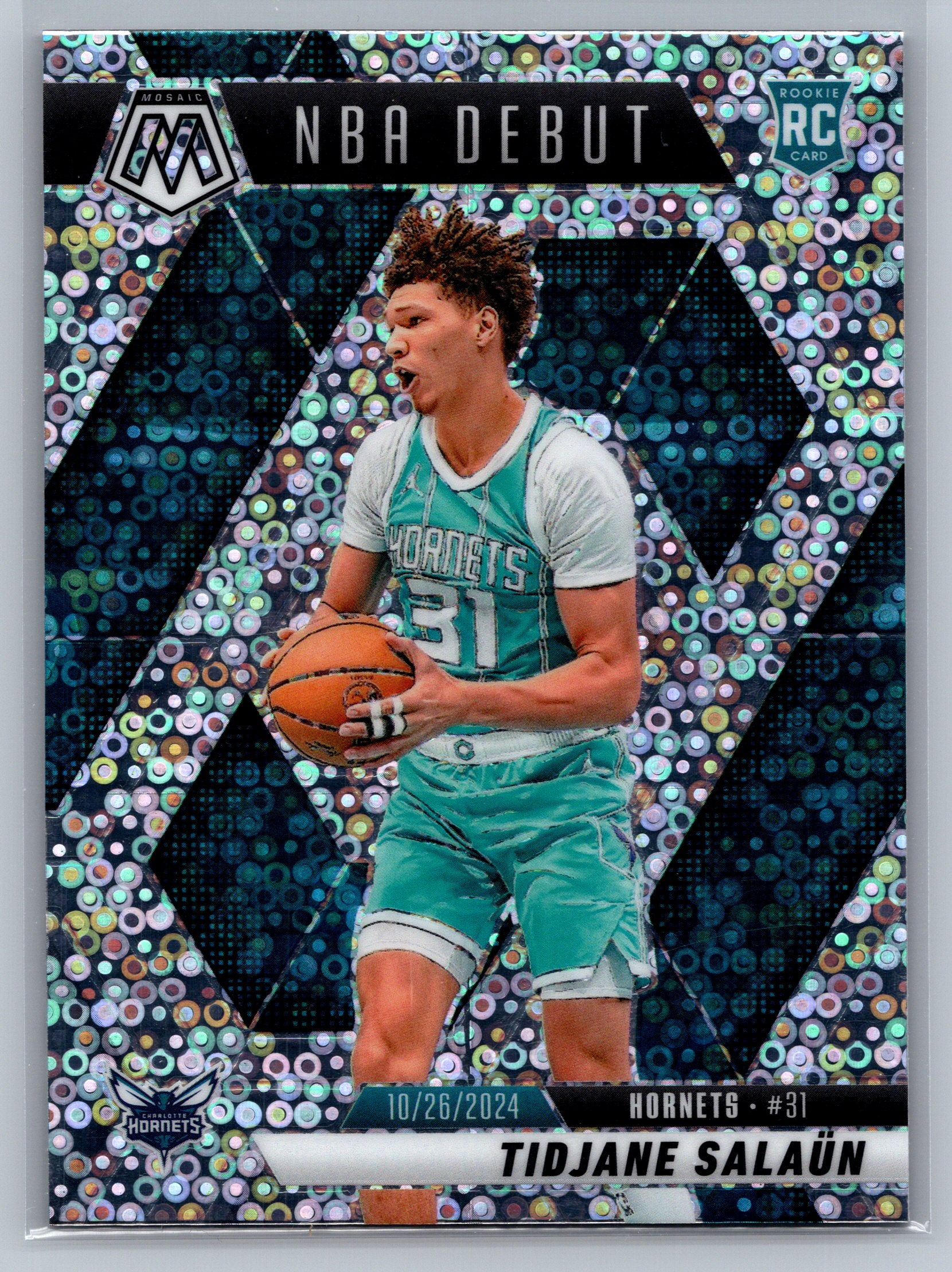 2024 Panini Mosaic Tidjane Salaun No Huddle NBA Debut Rookie Card #268