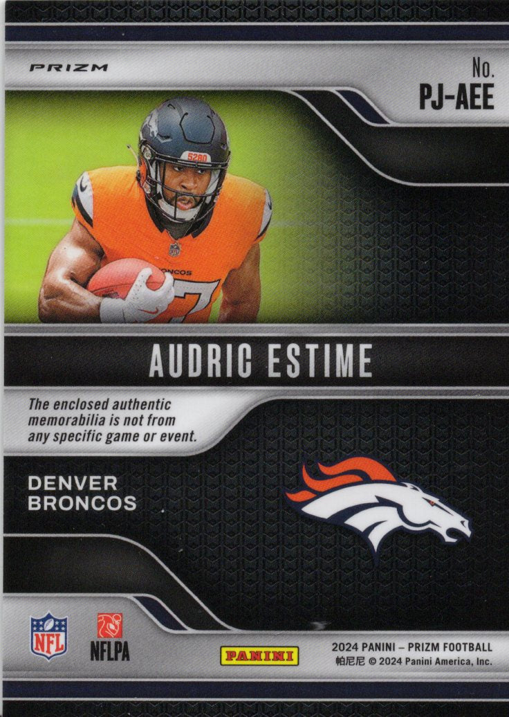 2024 panini Prizm Audric Estime Green Pulsar Patch Rookie Card #PJ-AEE