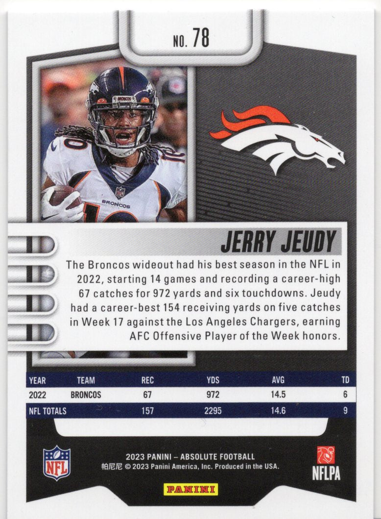 2023 Panini Absolute Jerry Jeudy /50 #78