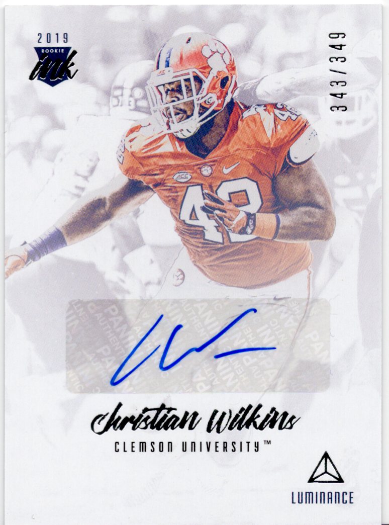 2019 Panini Luminance Christian Wilkins Rookie Autograph /349 #RI-CW