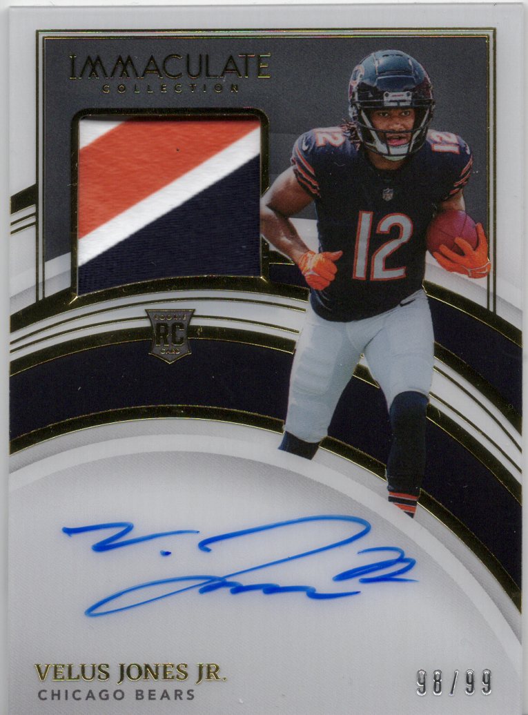 2022 Panini Immaculate Velus Jones Rookie Patch Autograph #123