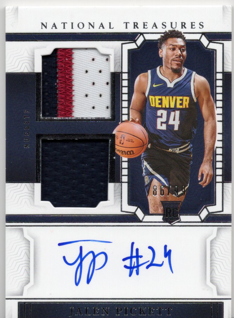 2023 Panini National Treasures Jalen Pickett Rookie Dual Patch Autograph #RMD-PIC