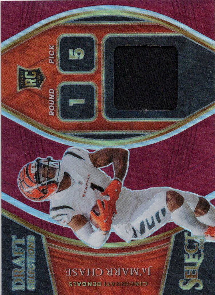 2021 Panini Select Ja'Marr Chase Draft Selections Rookie Patch Card #DS-JCH
