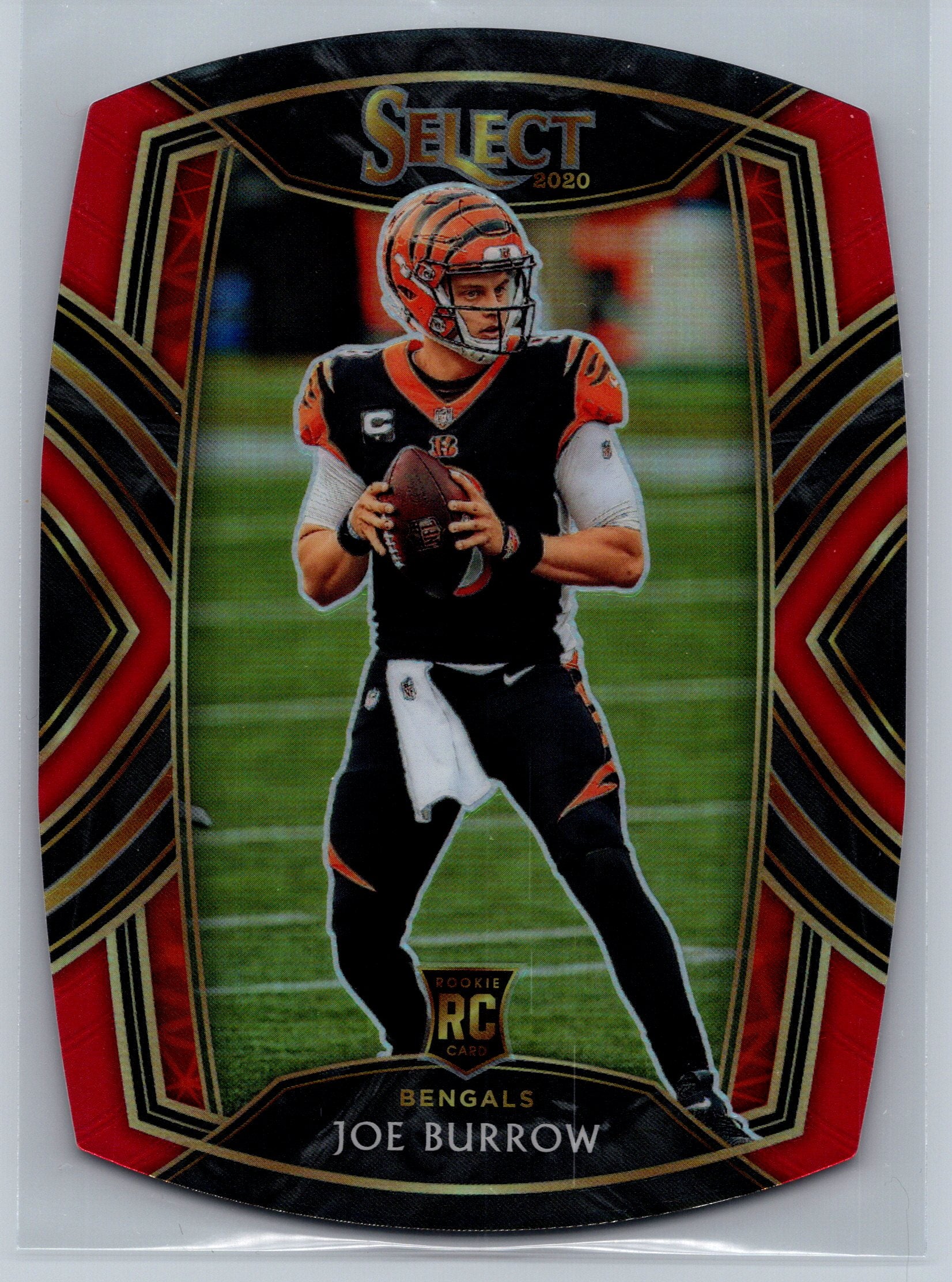 2020 Panini Select Joe Burrow Red Select Club Level Die Cut Rookie Card #246