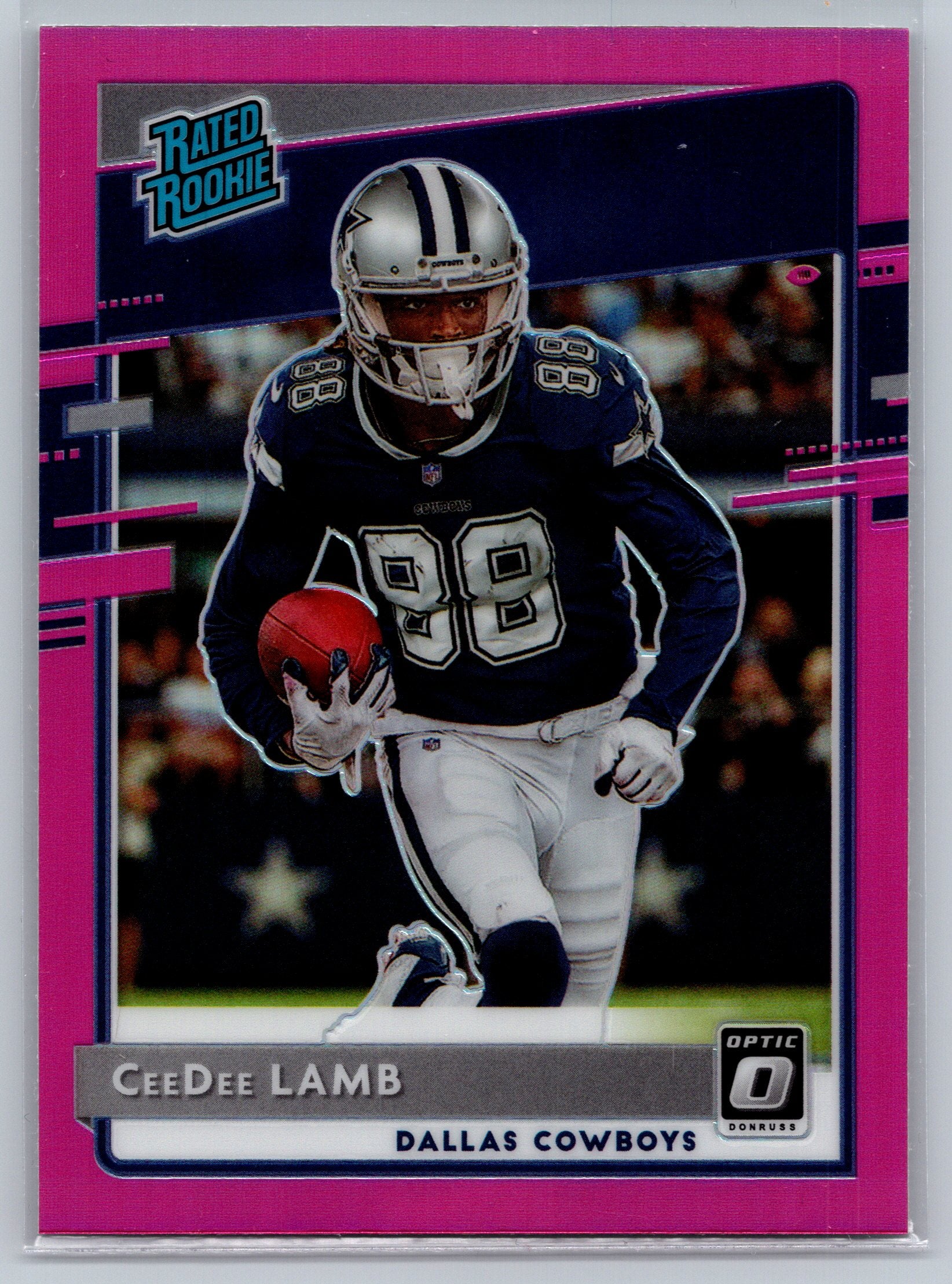 2020 Panini Donruss Ceedee Lamb Pink Optic Preview Rookie Card #P-306