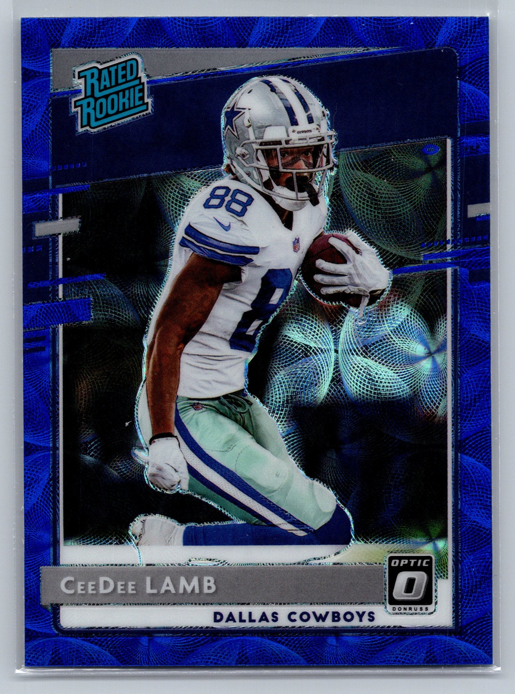 2020 Panini Optic Ceedee Lamb Blue Scope Rookie Card #156