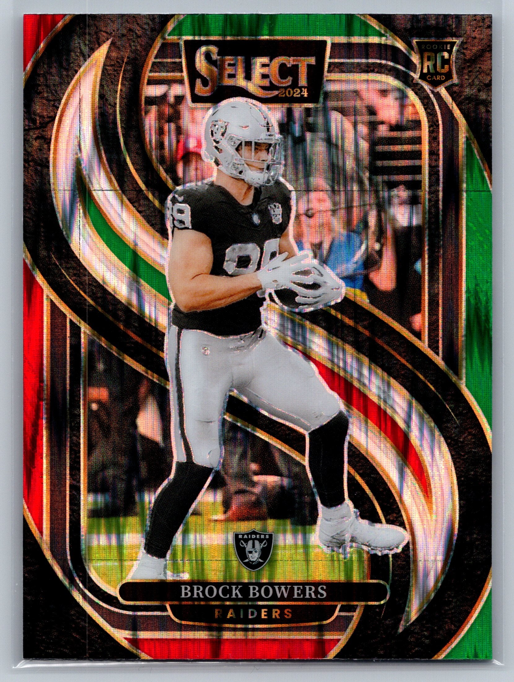 2024 Panini Select Brock Bowers Red Green Premier Level Rookie Card #118