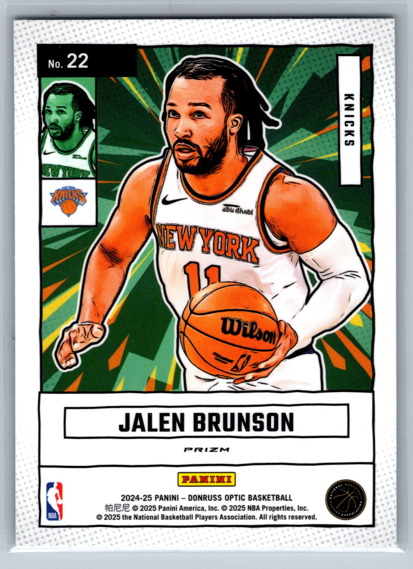 2024 Panini Optic Jalen Brunson Fast Break Net Marvels #22