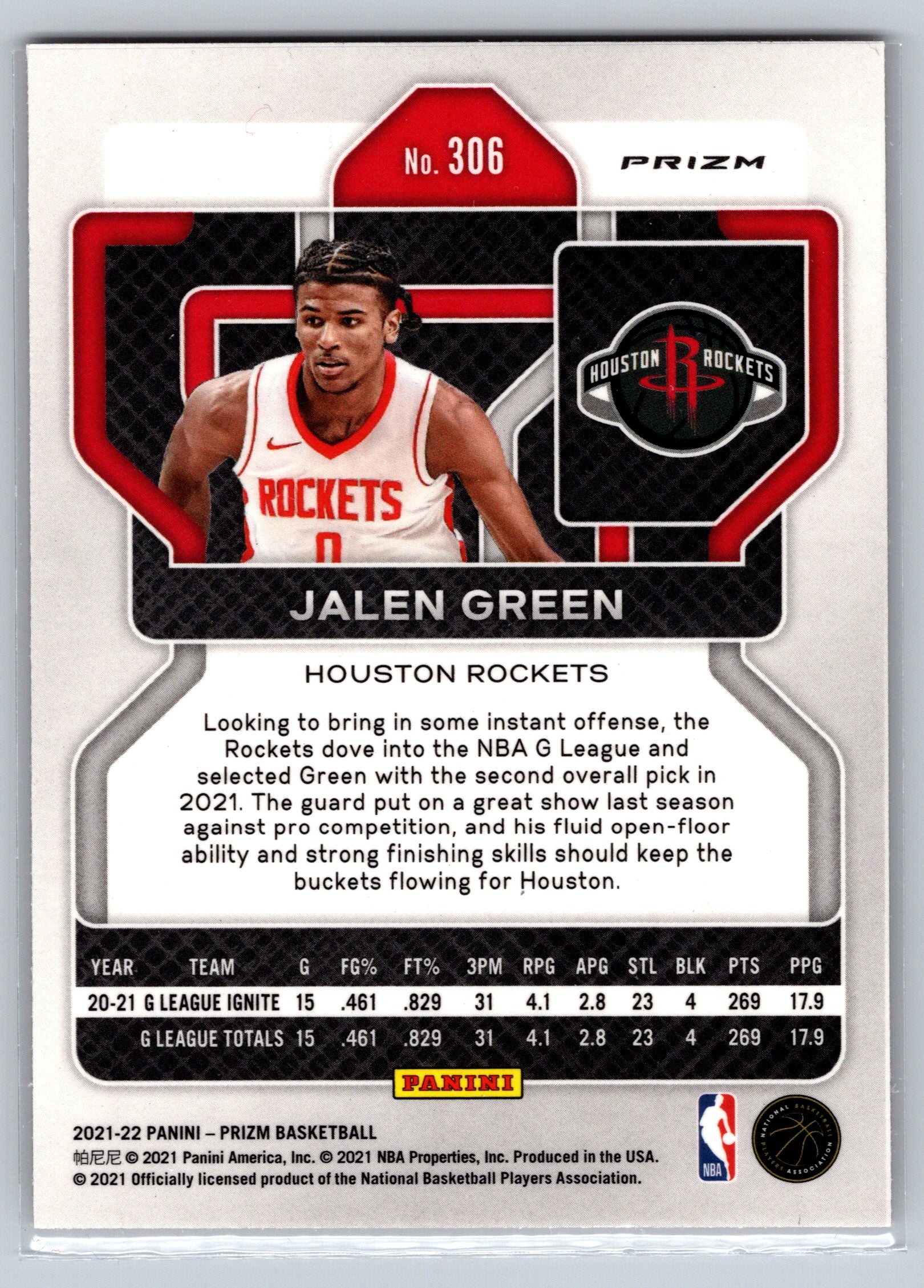 2021 Prizm Jalen Green Orange Ice #306