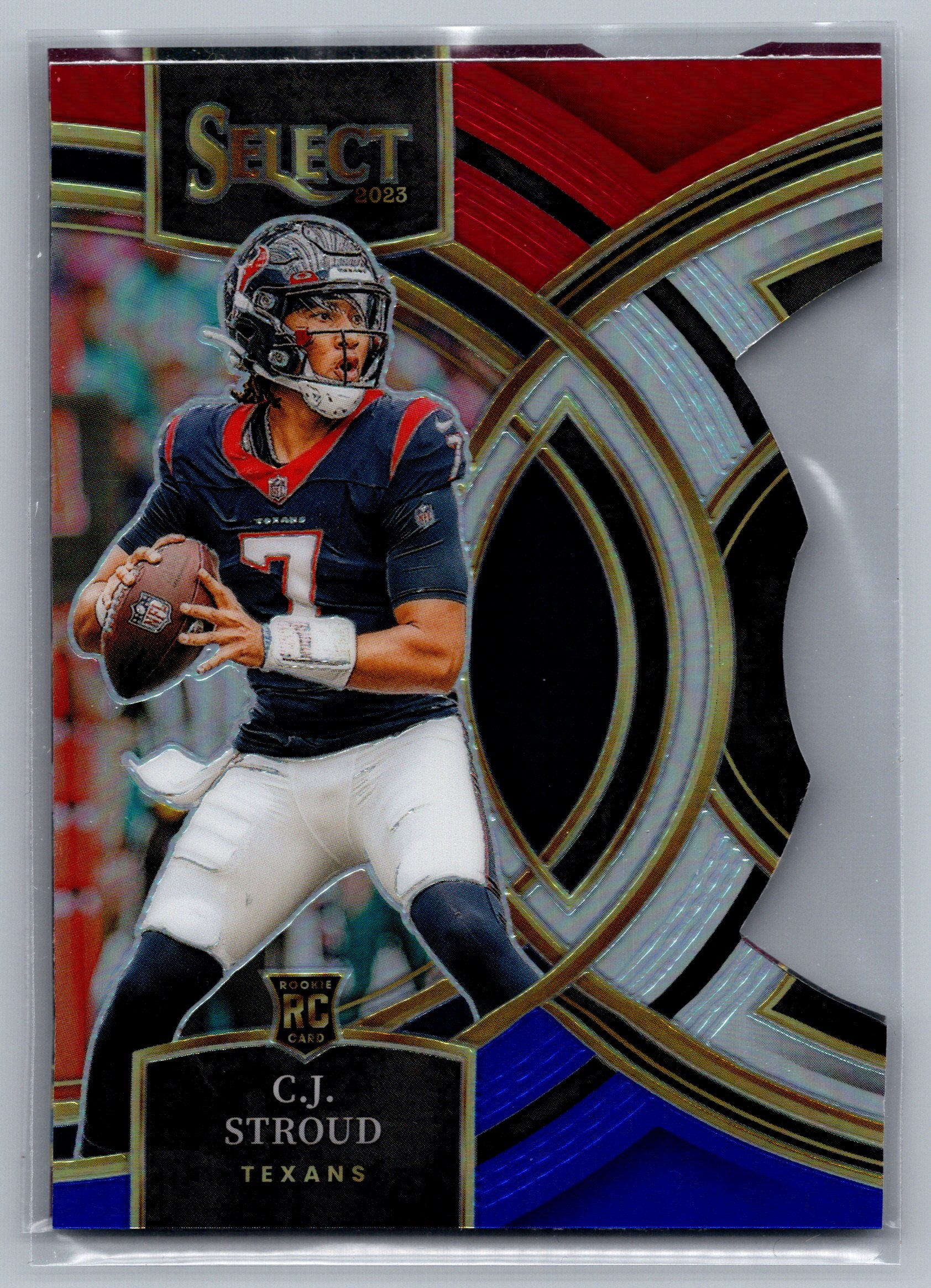 2023 CJ Stroud Premier Level Red & Blue Die-Cut Rookie Card #183