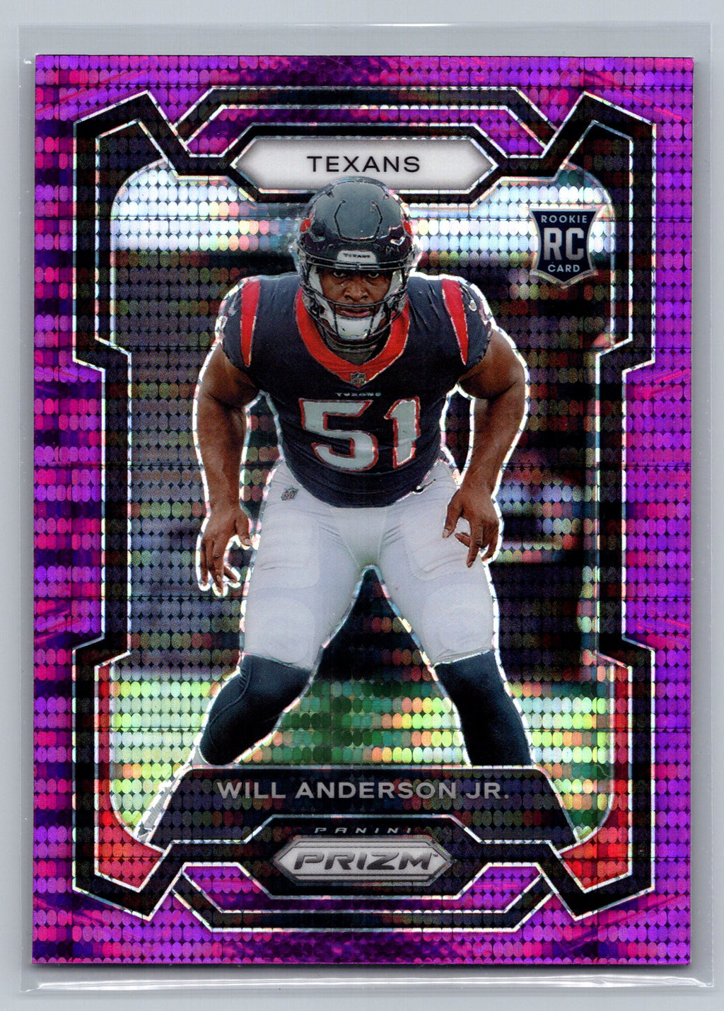 2023 Panini Prizm Will Anderson Jr. Purple Pulsar Rookie Card #342