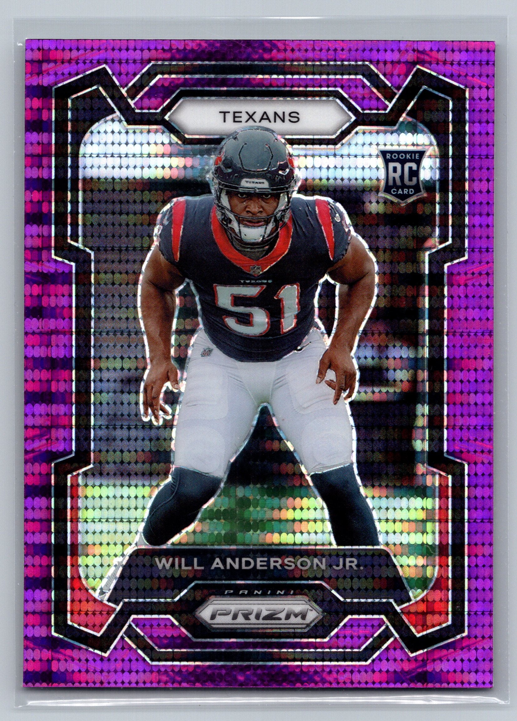 2023 Panini Prizm Will Anderson Jr. Purple Pulsar Rookie Card #342