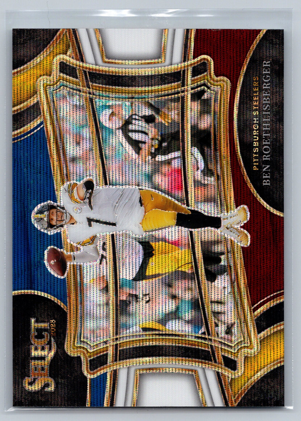2023 Panini Select Ben Roethlisberger Tri-Color Field Level /75 #381
