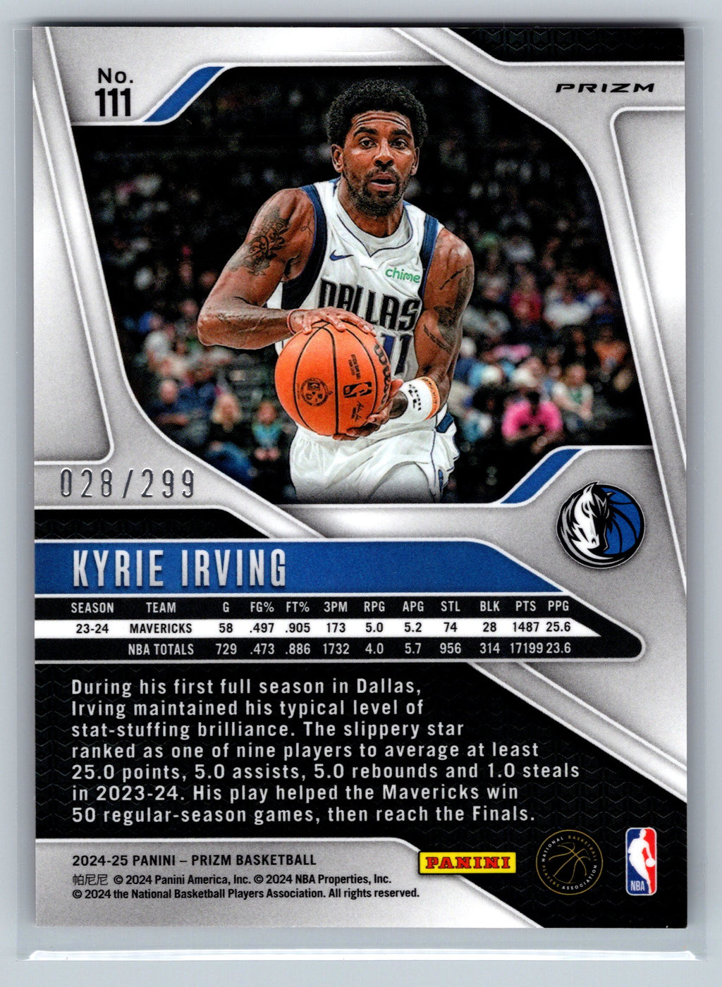 2024 Panini Prizm Kyrie Irving Red /299 #111