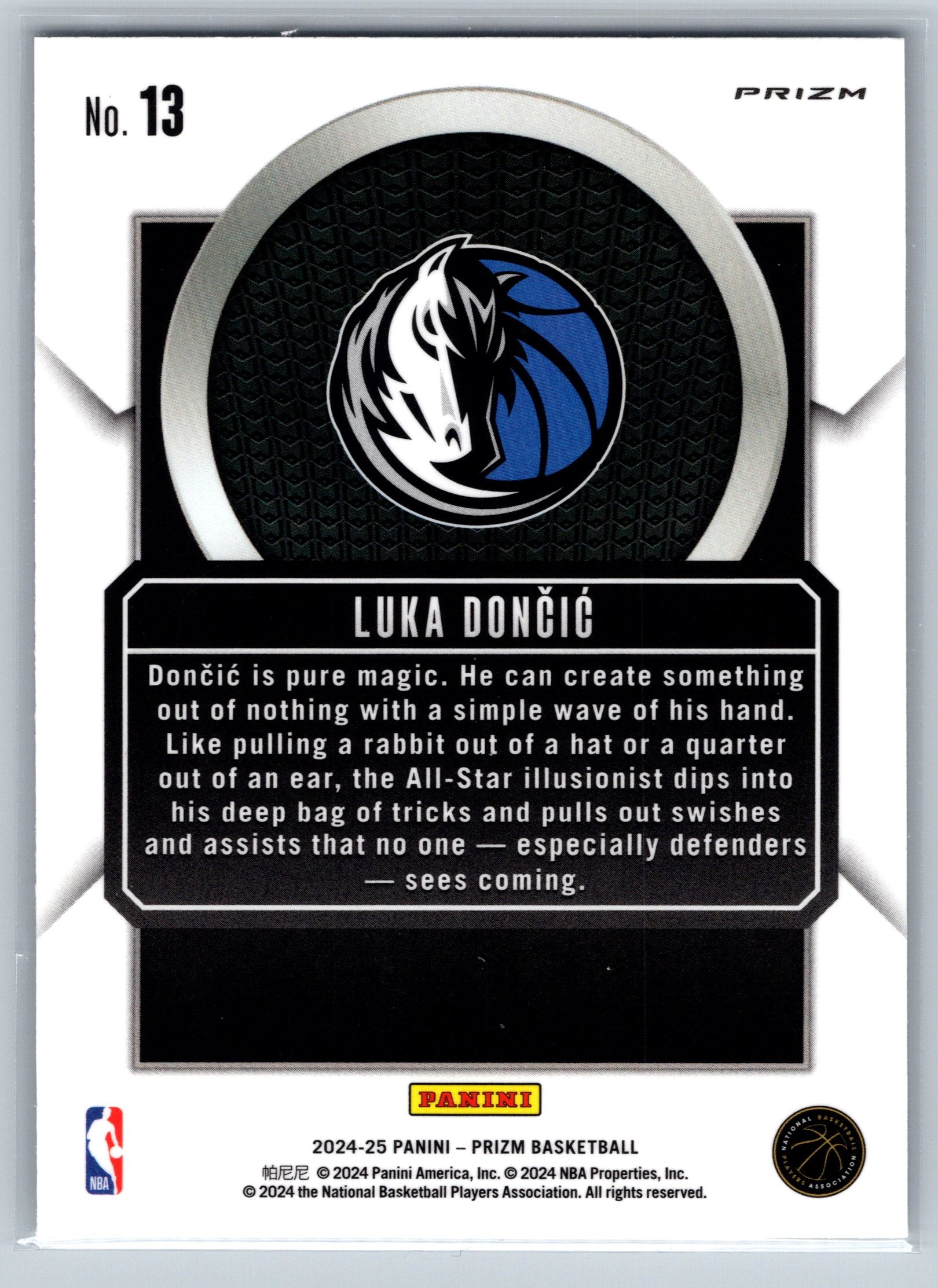 2024 Panini Prizm Luka Doncic Talismen Fast Break #13