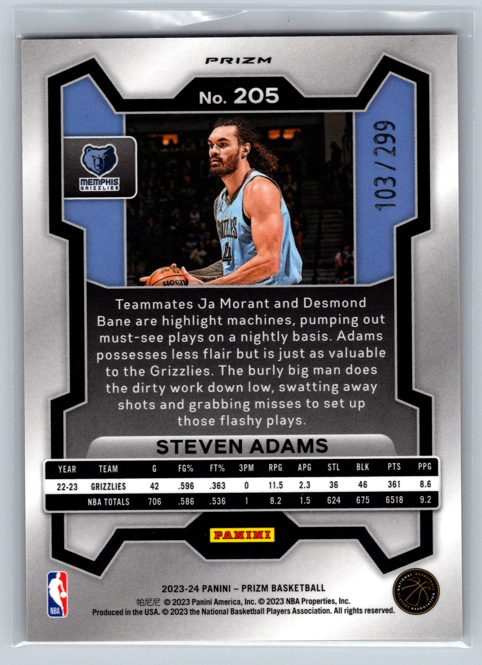 2023 Panini Prizm Steven Adams Red /299 #205