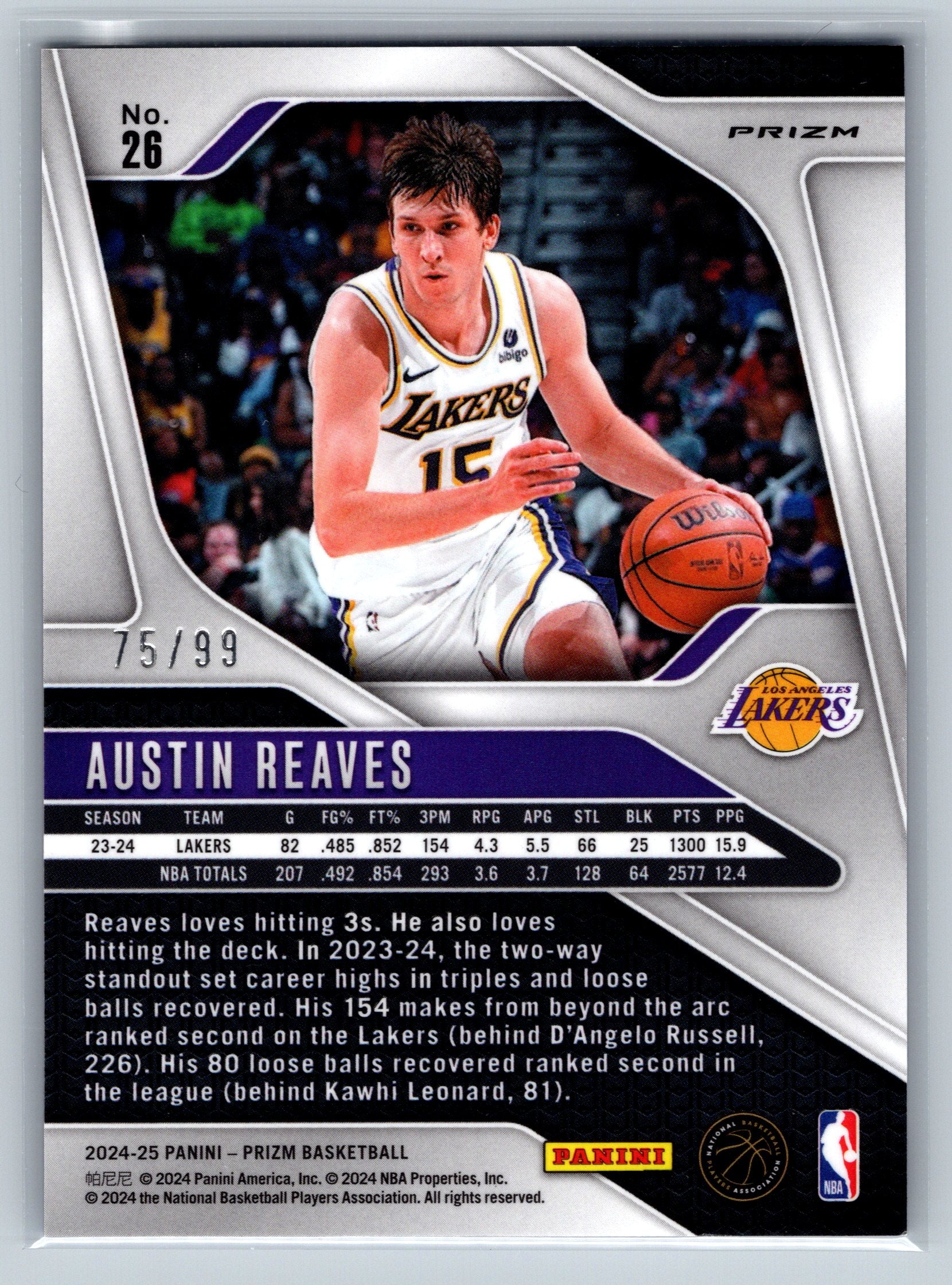 2024 Panini Prizm Austin Reaves Blue Pulsar /99 #26