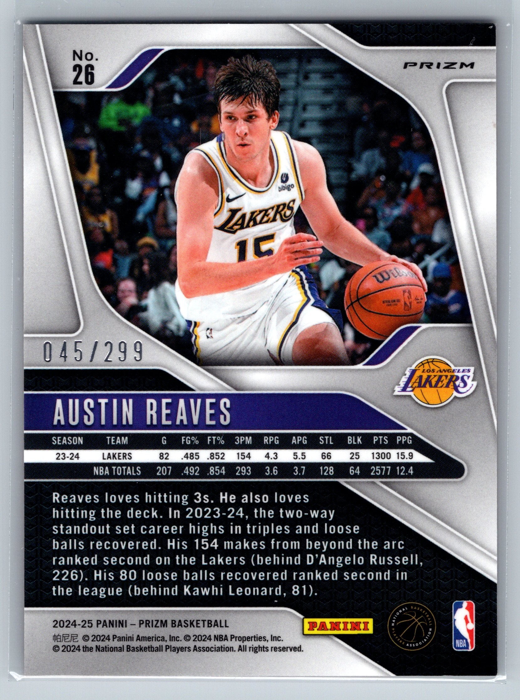 2024 Panini Prizm Austin Reaves Red /299 #26