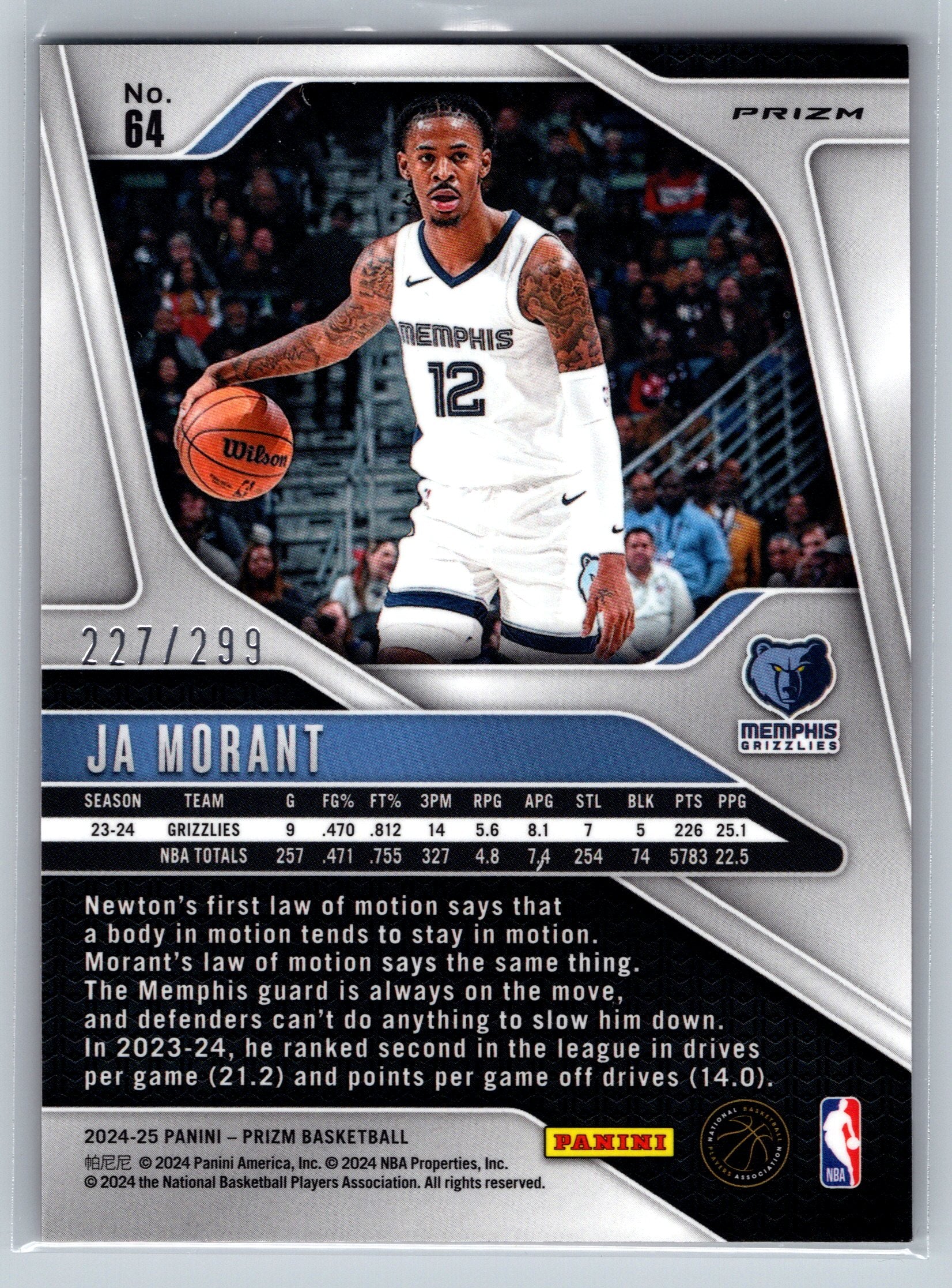 2024 Panini Prizm Ja Morant Red /299 #64