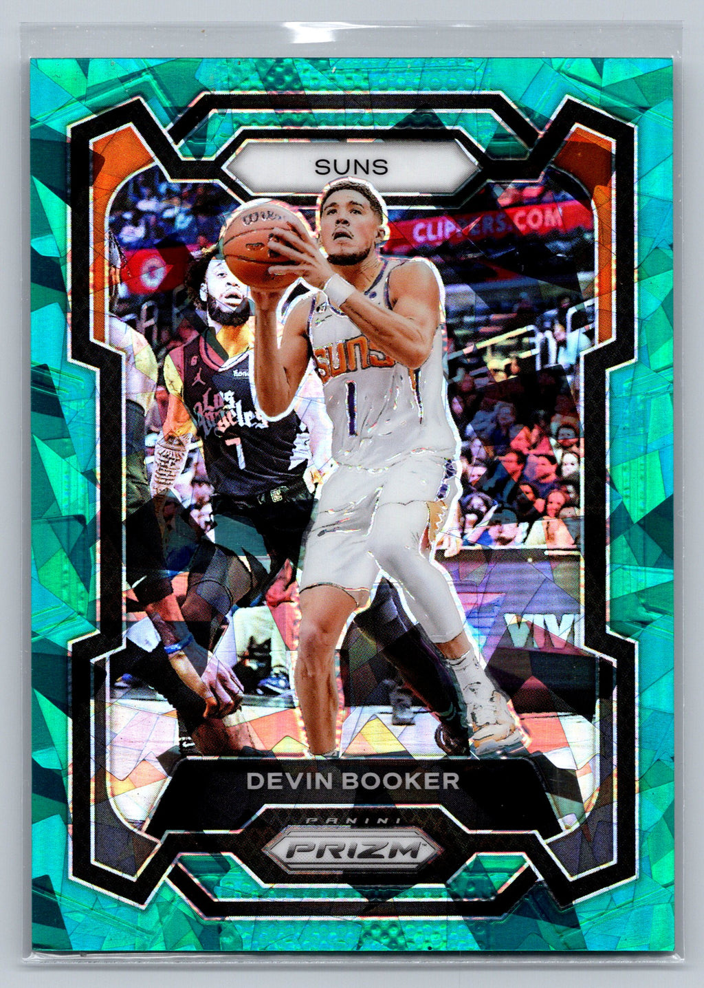 2023 Panini Prizm Devin Booker Teal Cracked Ice /225 #58