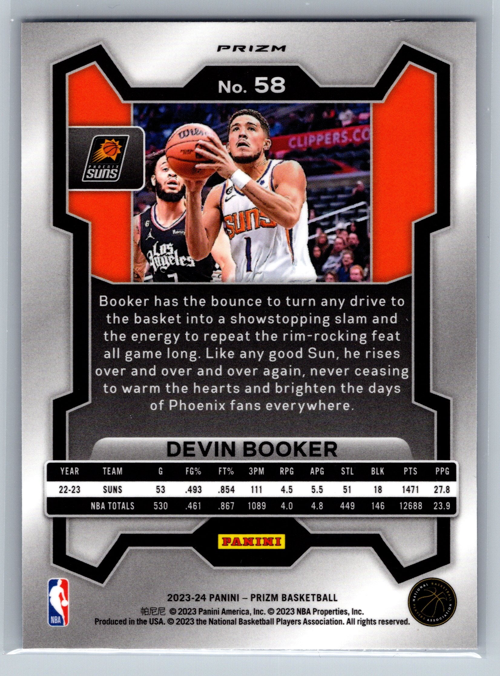 2023 Panini Prizm Devin Booker International Blue #58