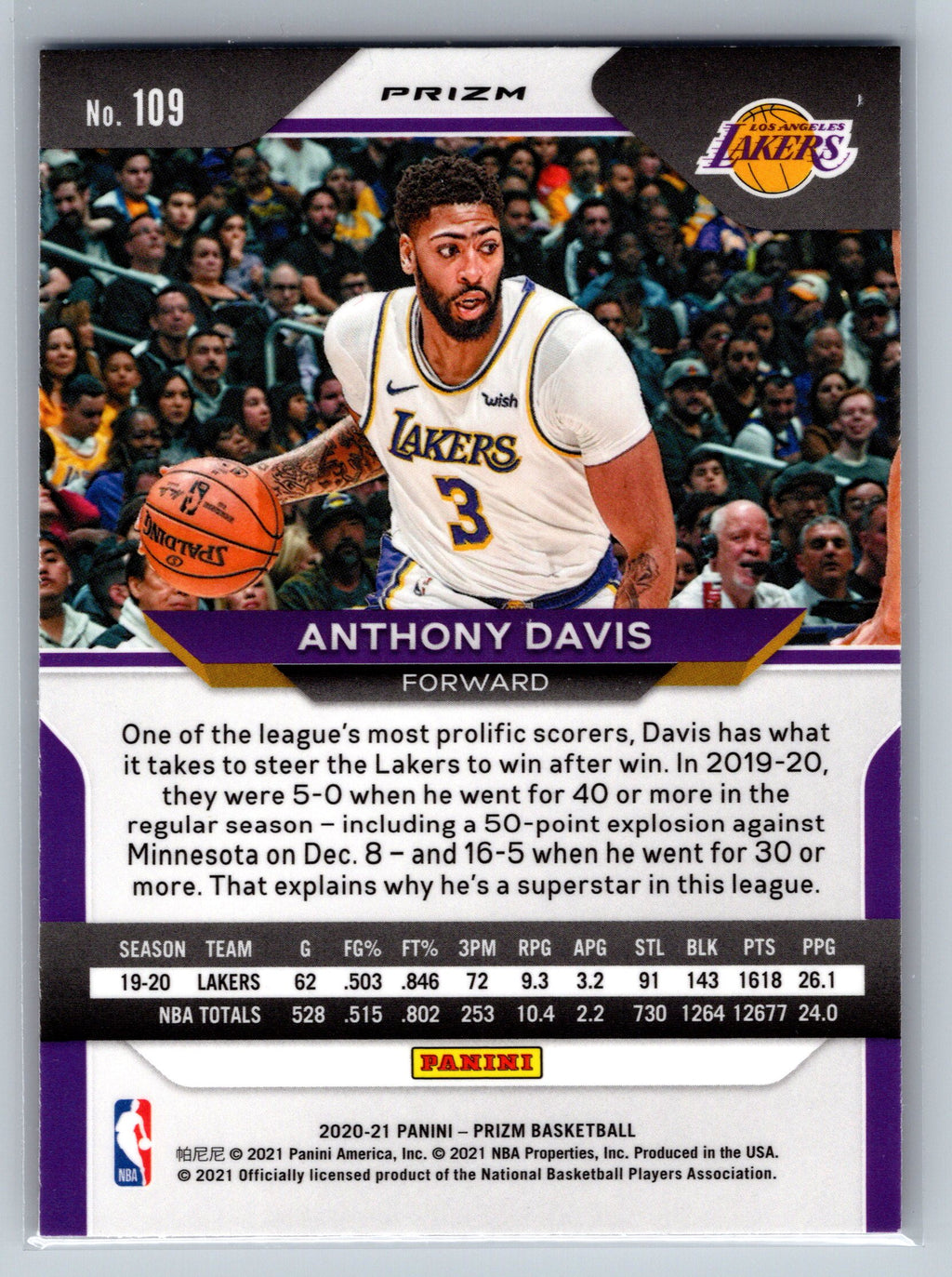 2023 Panini Prizm Anthony Davis Red White Blue #109