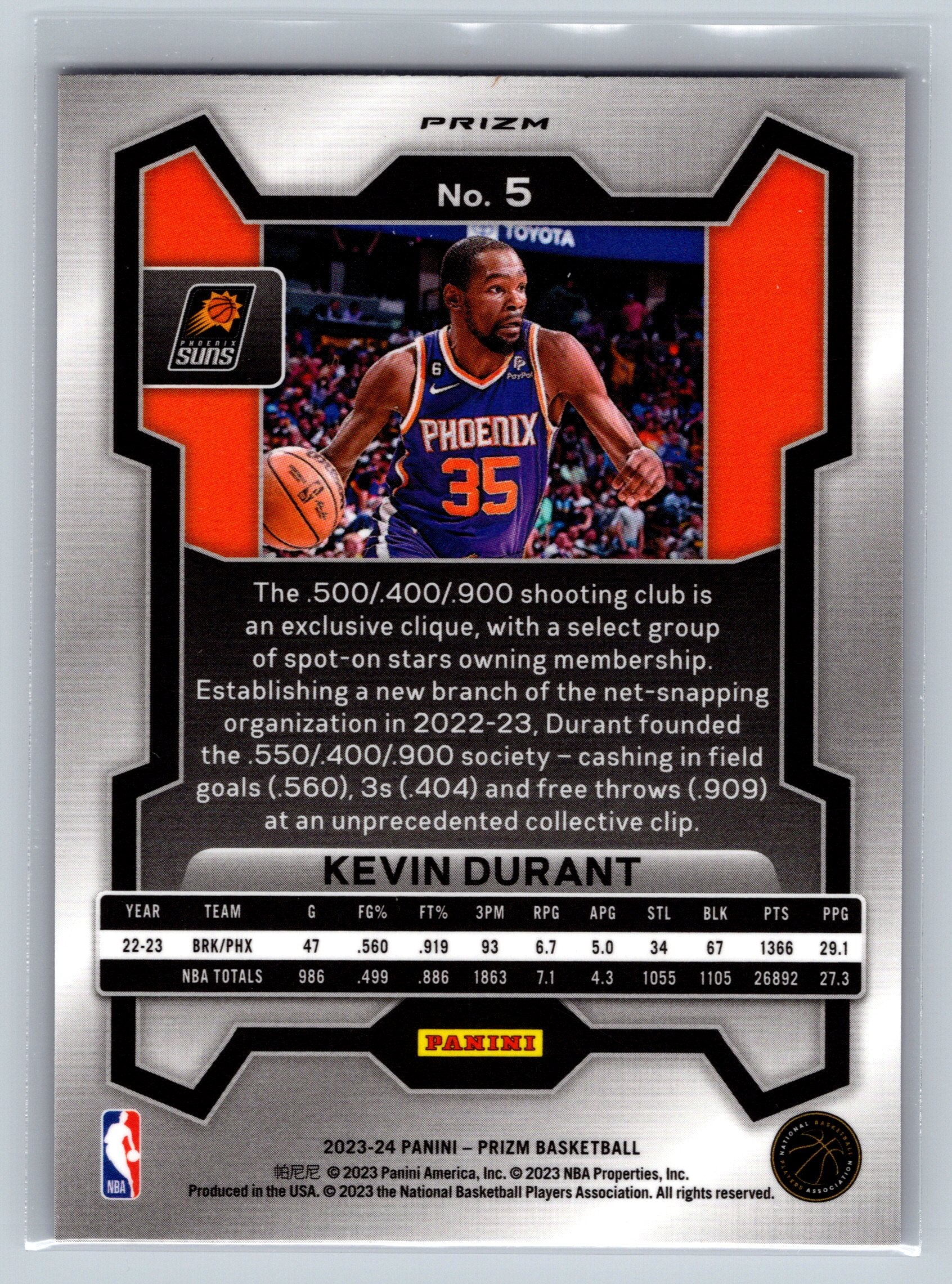2023 Panini Prizm Kevin Durant Purple Cracked Ice #5