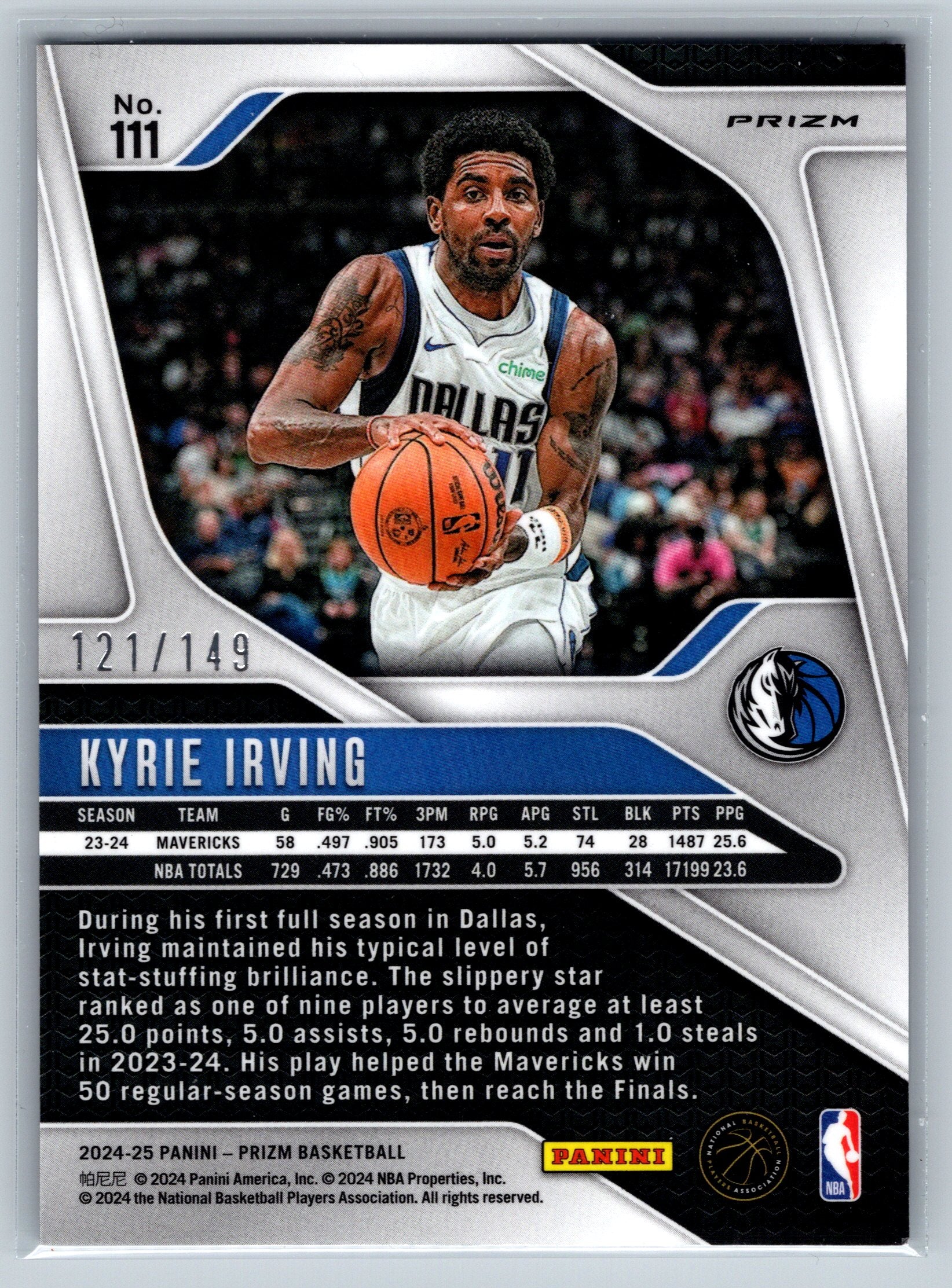 2024 Panini Prizm Kyrie Irving Purple Cracked Ice /149 #111
