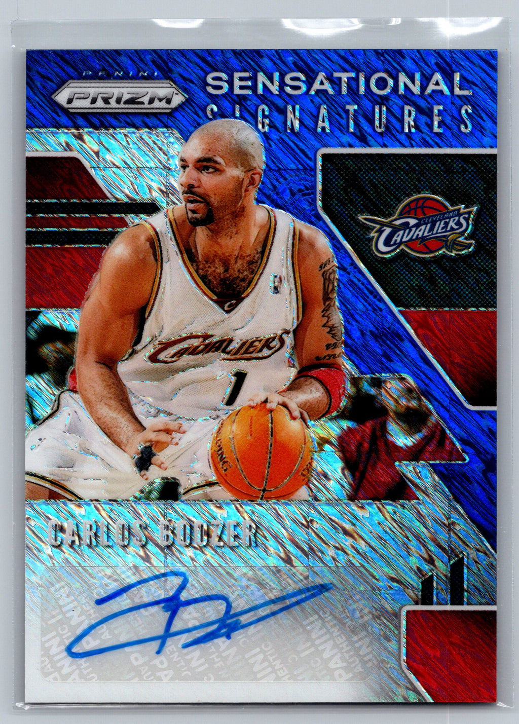 2019 Panini Prizm Carlos Boozer Blue Shimmer Sensational Signatures Autograph #SS-CBZ