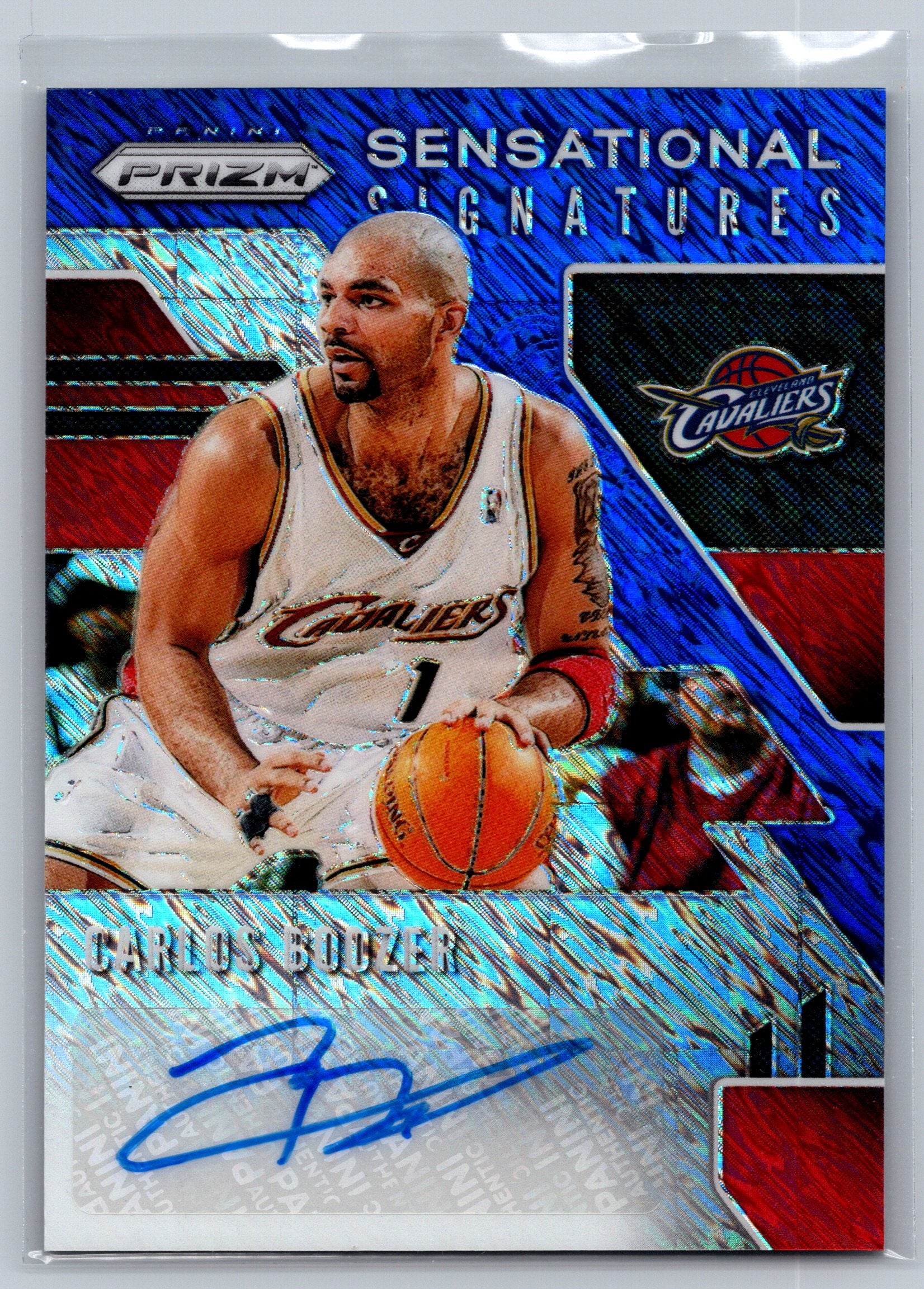 2019 Panini Prizm Carlos Boozer Blue Shimmer Sensational Signatures Autograph #SS-CBZ