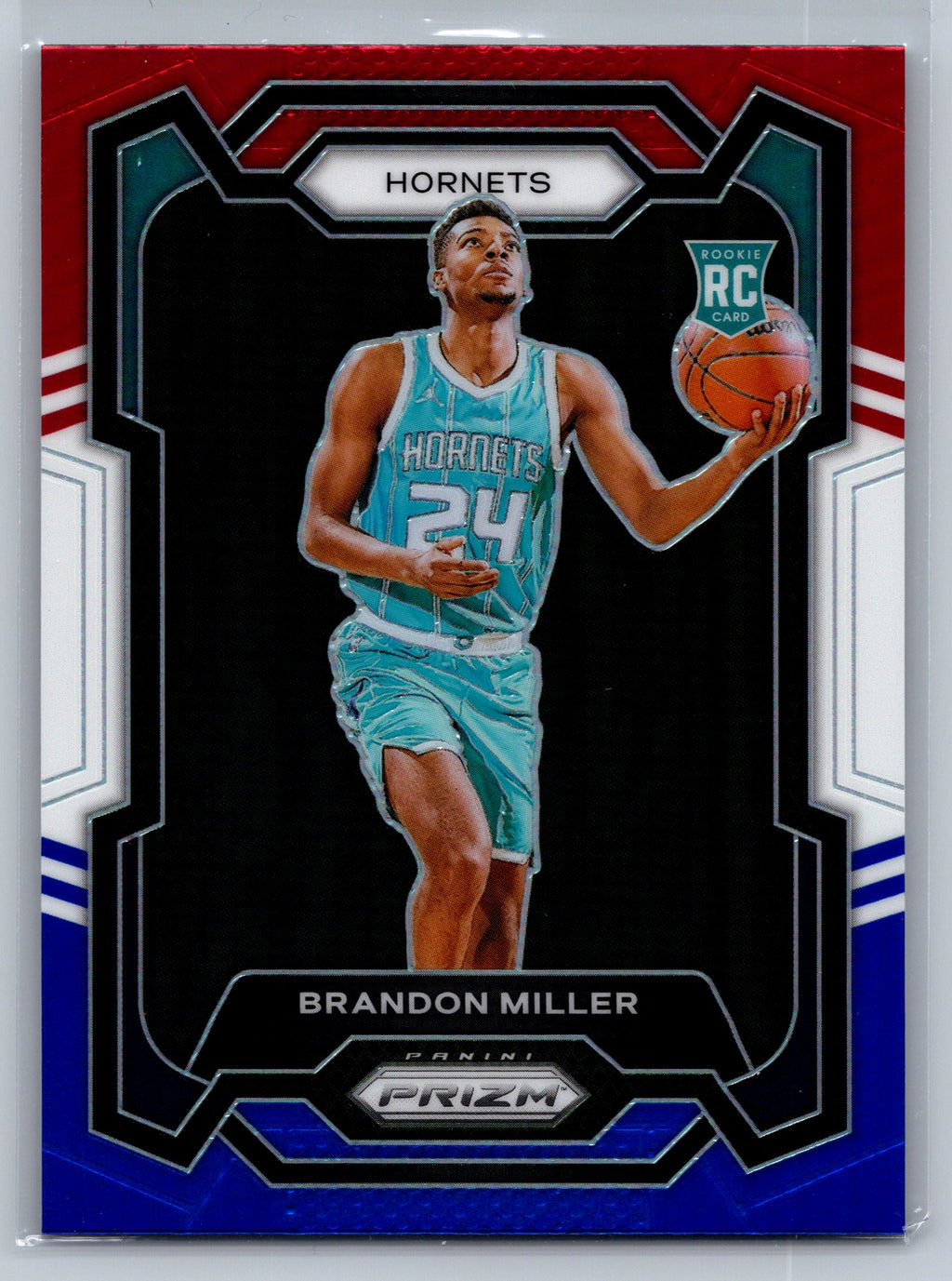 2023 Panini Prizm Brandon Miller Red White Blue Rookie Card #152