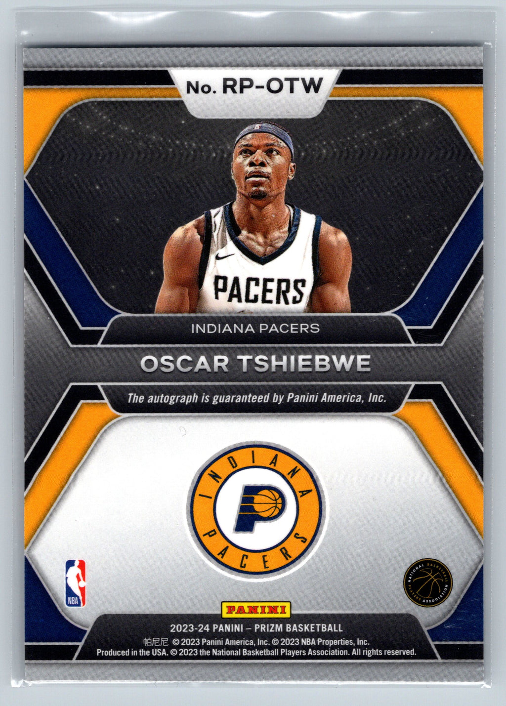 2023 Panini Prizm Oscar Tshiebwe Penmanship Rookie Autograph #RP-OTW