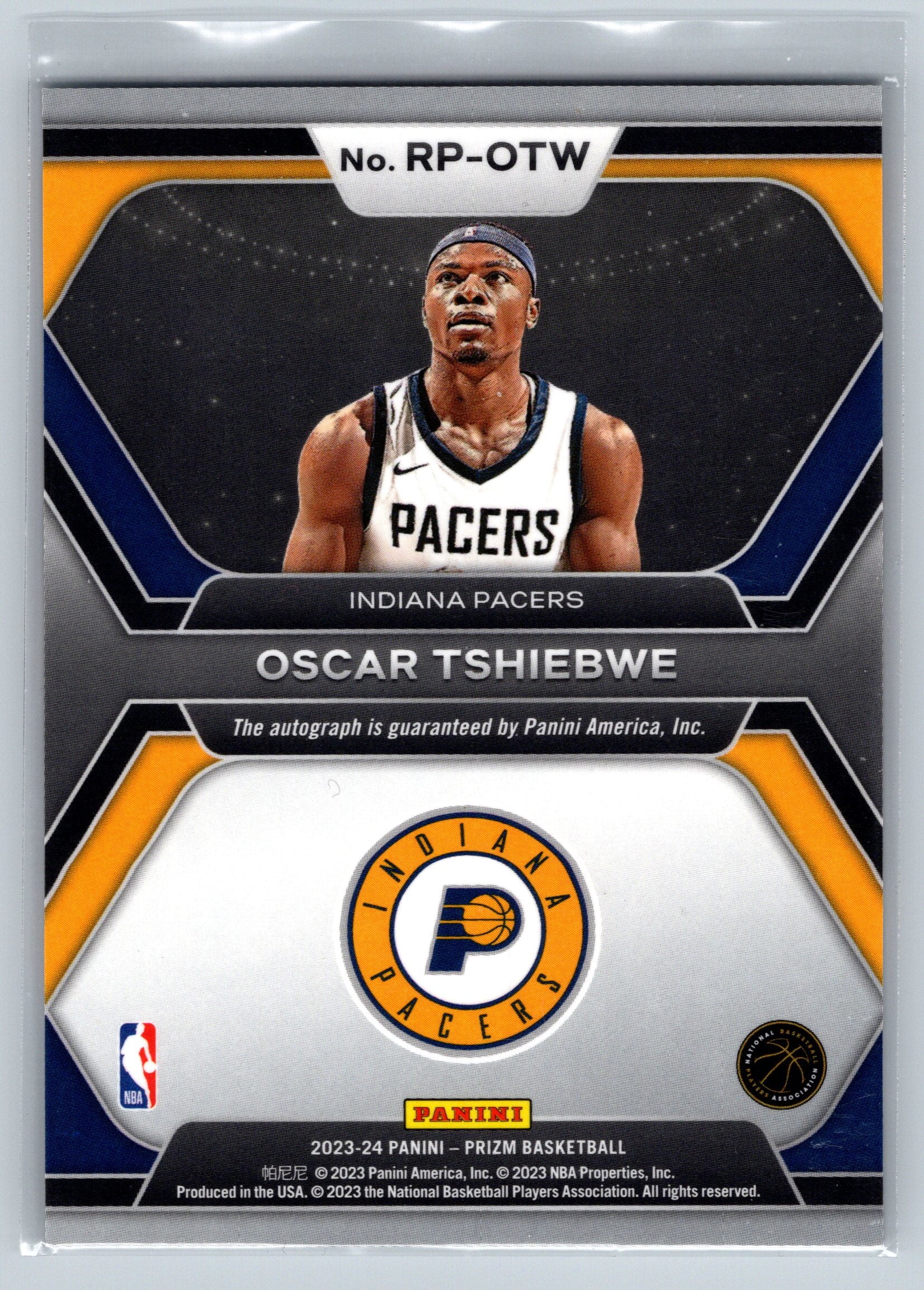 2023 Panini Prizm Oscar Tshiebwe Penmanship Rookie Autograph #RP-OTW