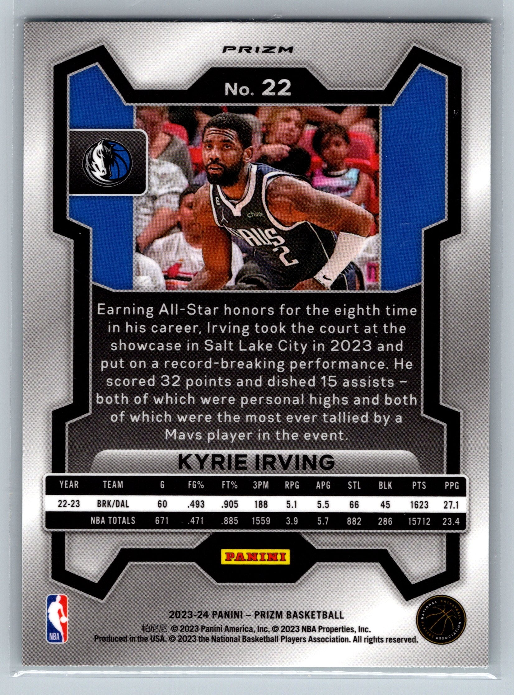 2023 Panini Prizm Kyrie Irving Green Cracked Ice #22
