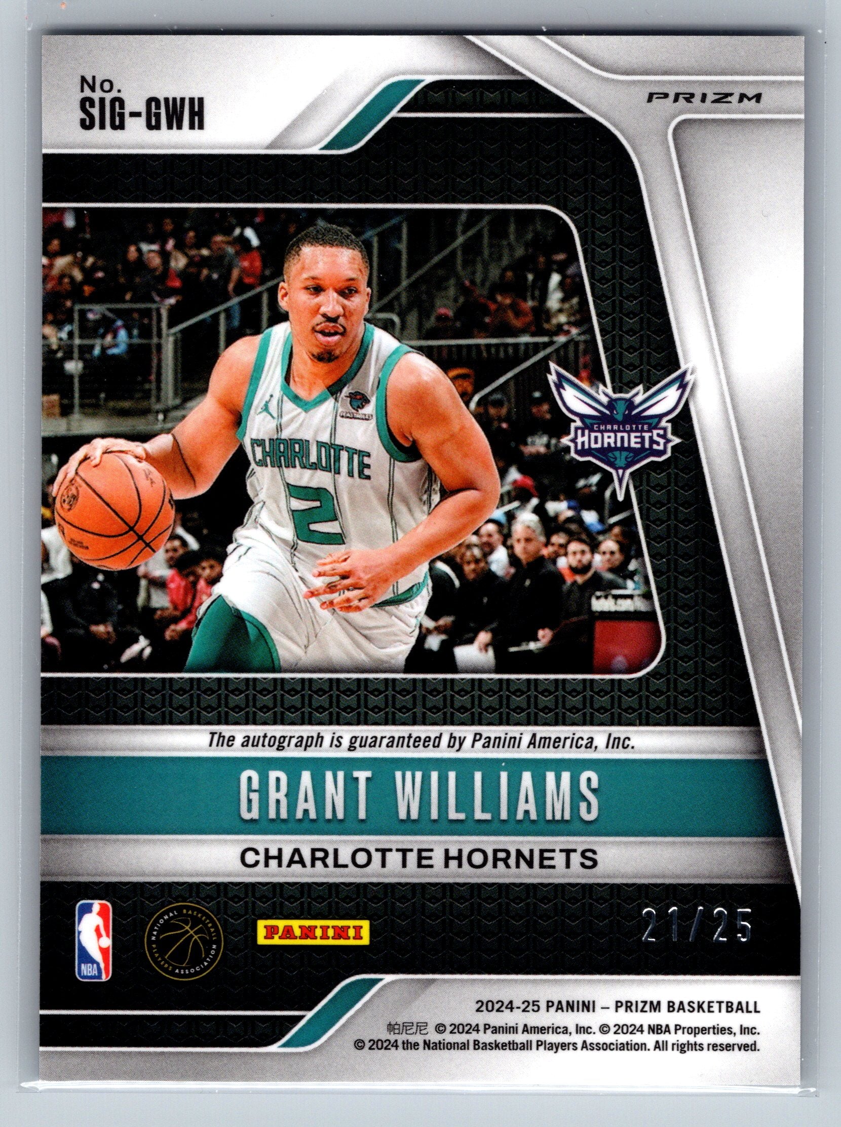 2024 Panini Prizm Grant Williams Blue Shimmer Autograph /25 #SIG-GWH