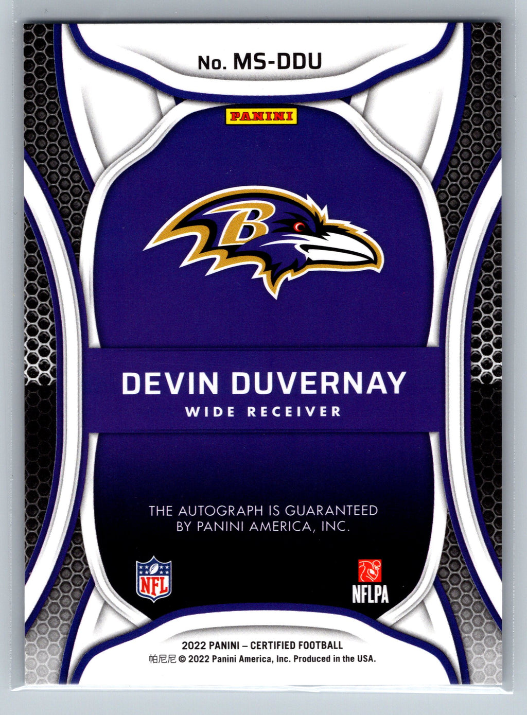2022 Panini Certified Devin Duvernay Mirror Signatures Autograph /99 #MS-DDU