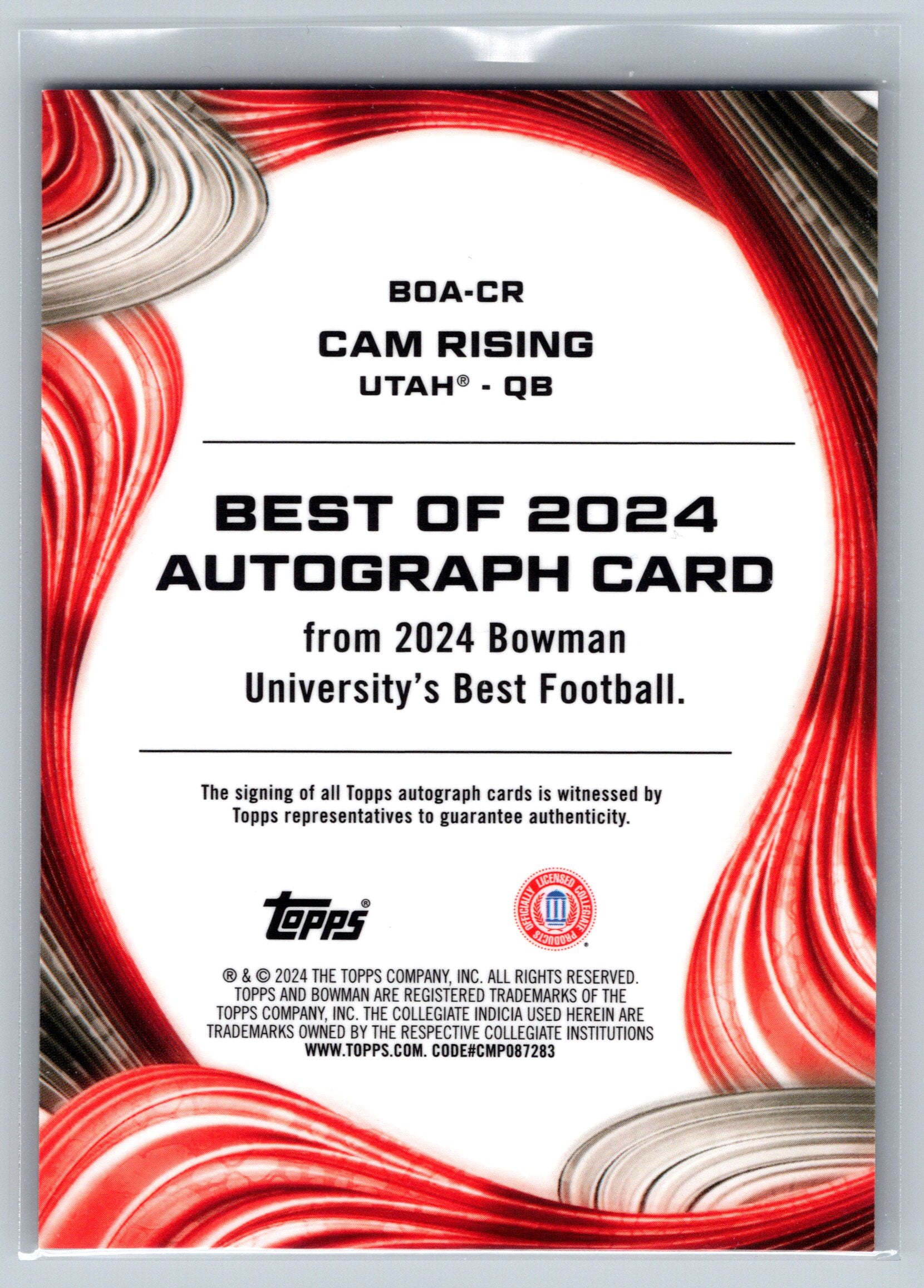 2024 Topps Bowman University Best Cam Rising Silver Autograph #BOA-CR