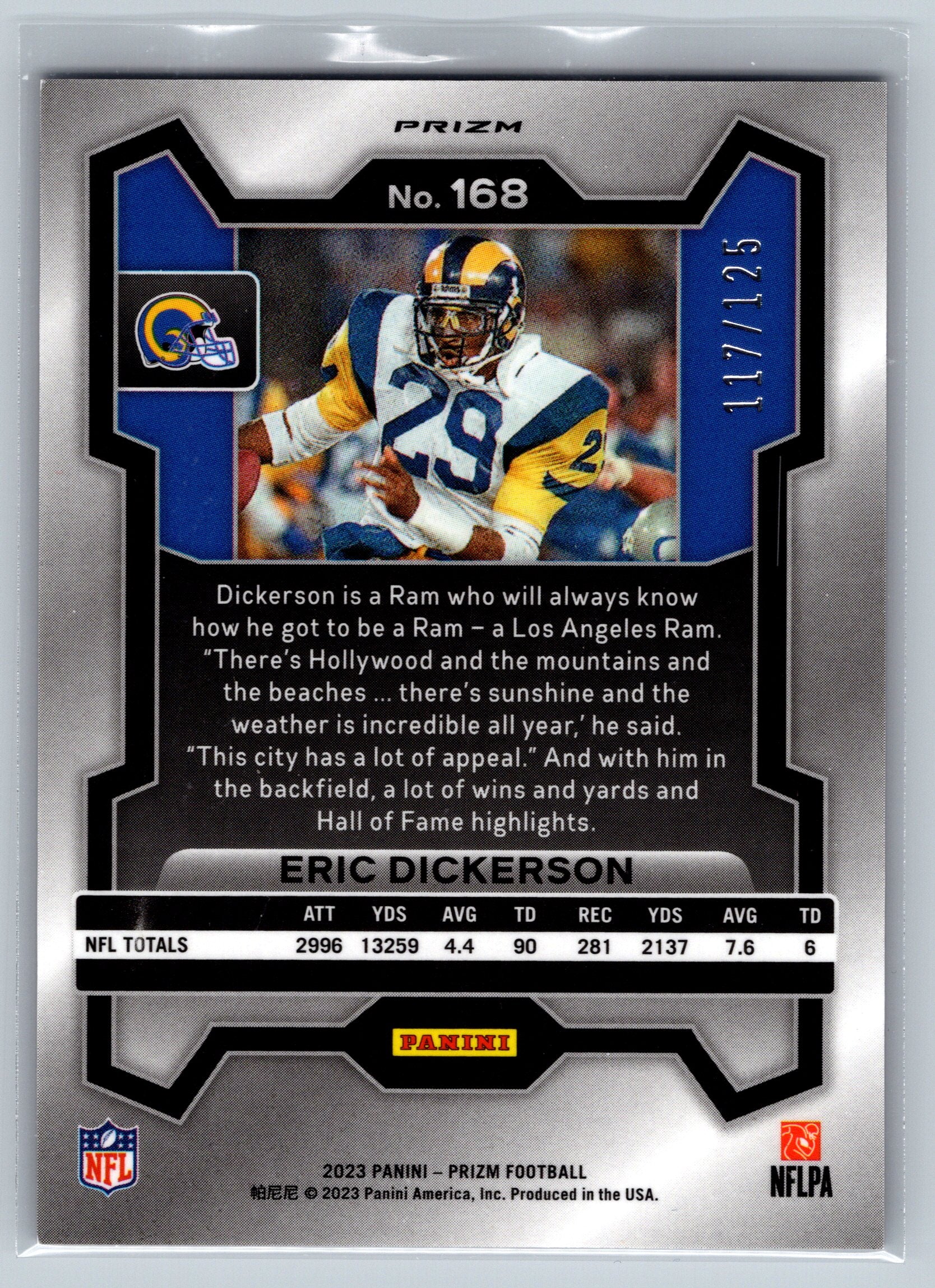 2024 Panini Prizm Eric Dickerson Purple /125 #168